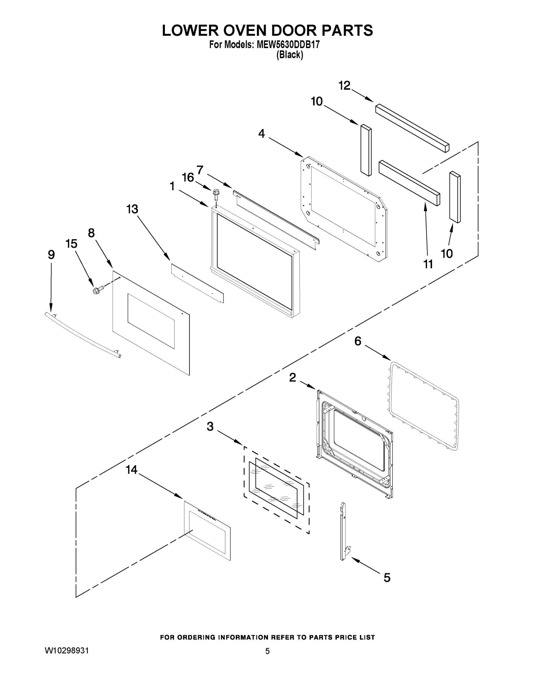 03 - LOWER OVEN DOOR PARTS
