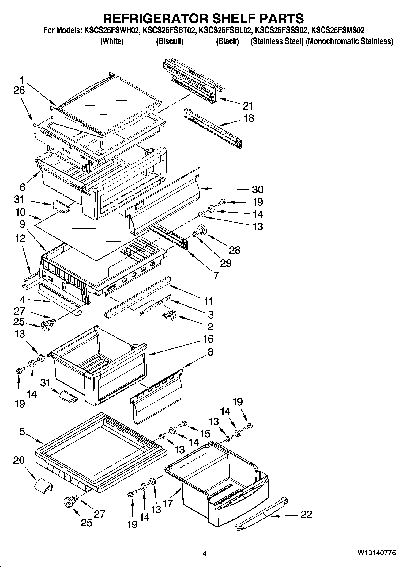 03 - REFRIGERATOR SHELF PARTS