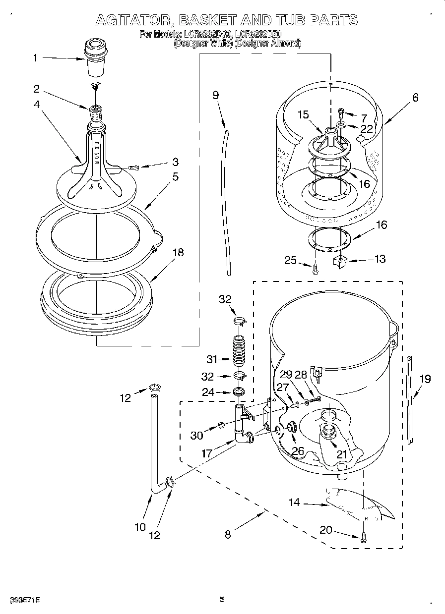03 - AGITATOR, BASKET AND TUB
