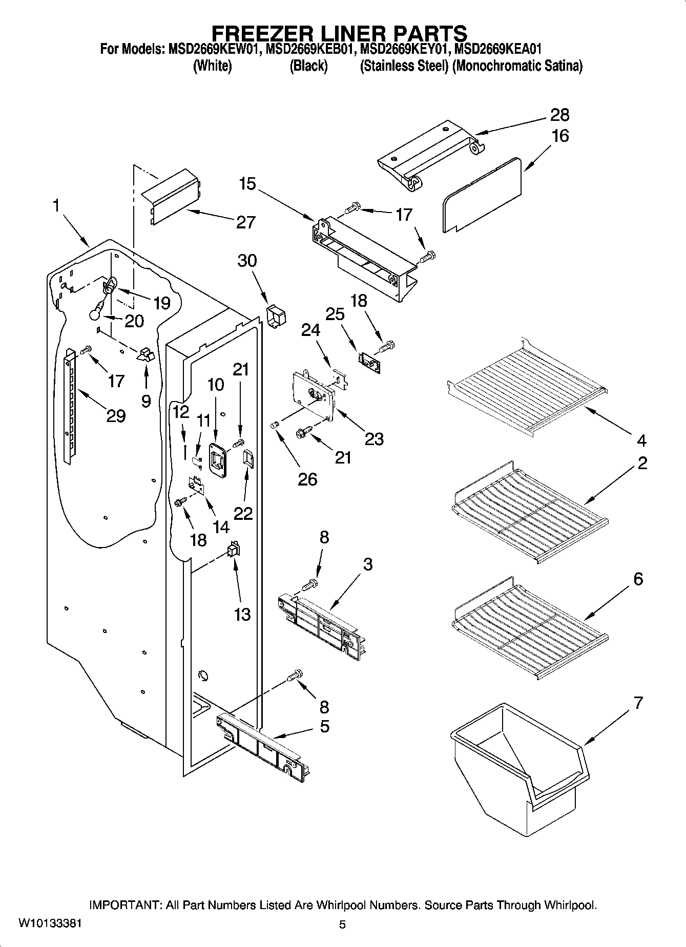 04 - FREEZER LINER PARTS