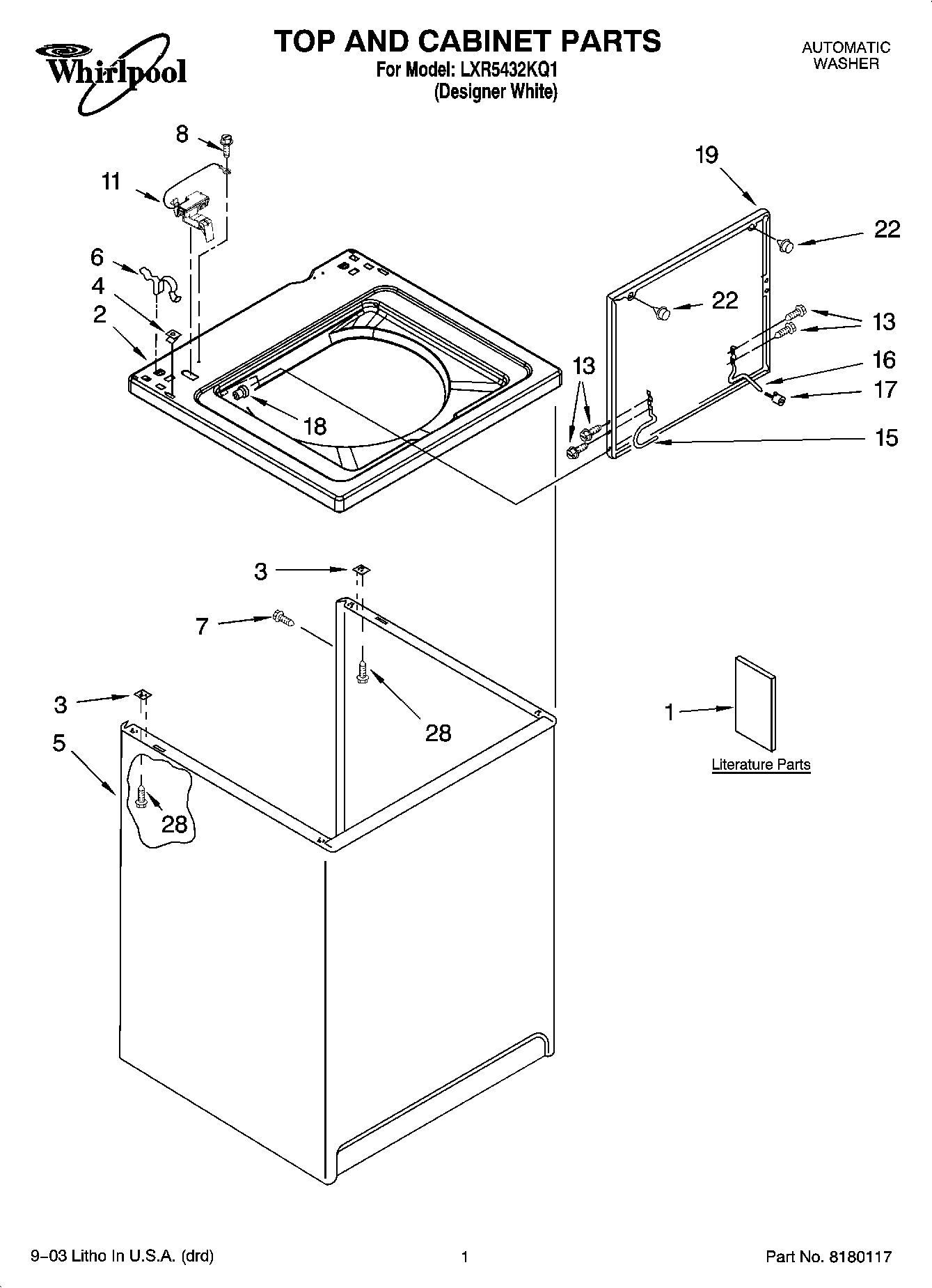 01 - TOP AND CABINET PARTS