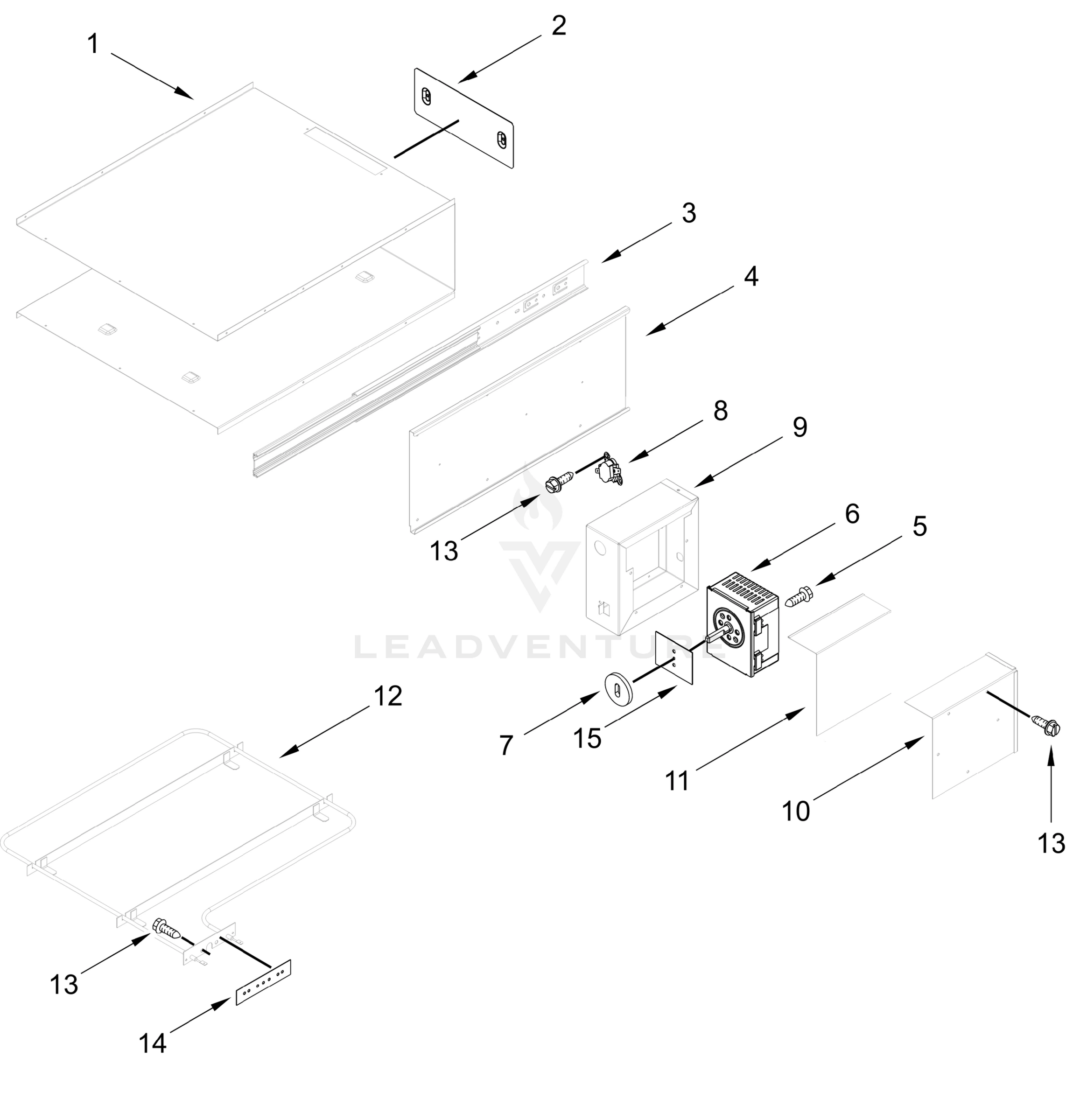INTERNAL WARMING DRAWER PARTS