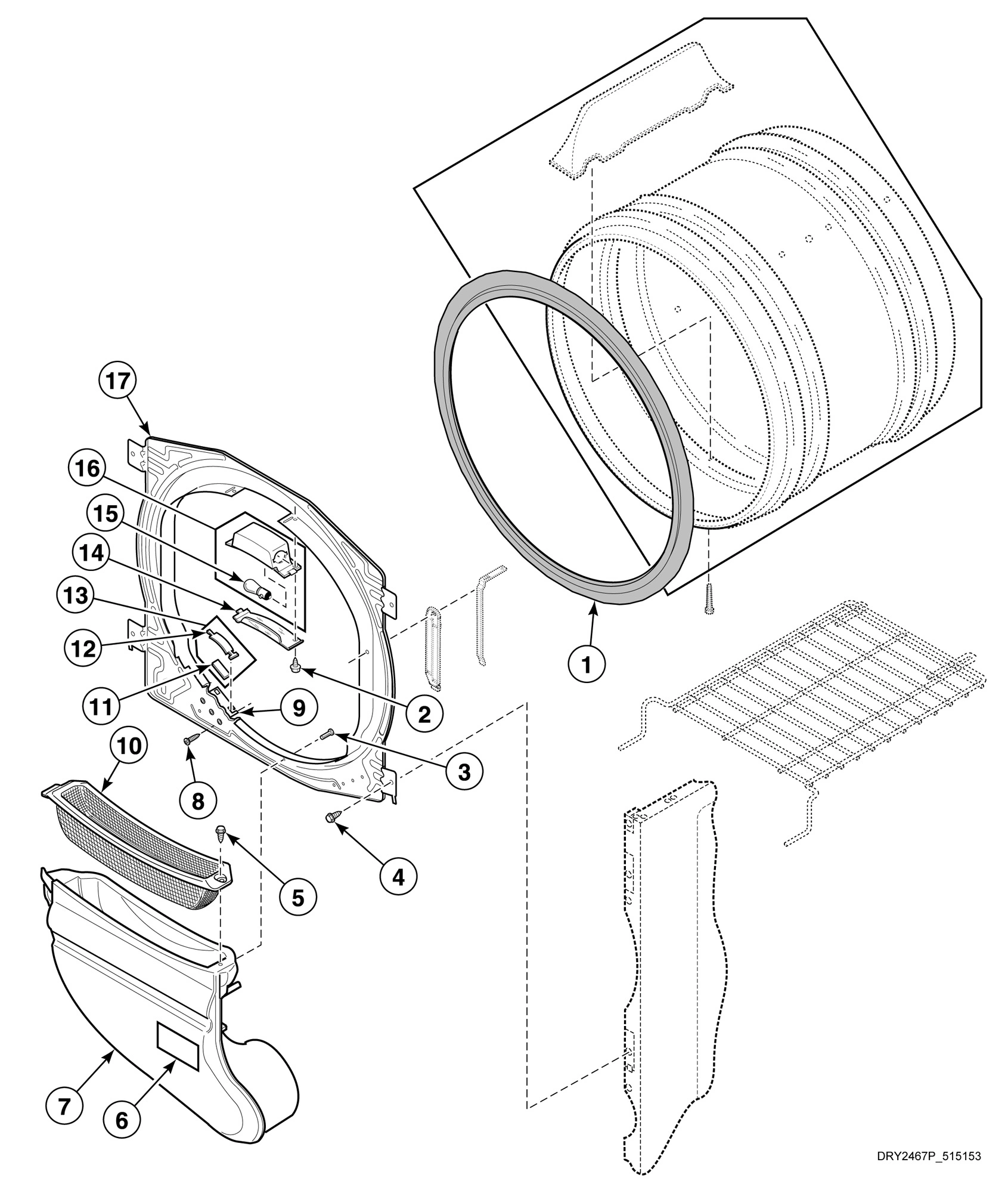 Front Bulkhead, Air Duct and Felt Seal