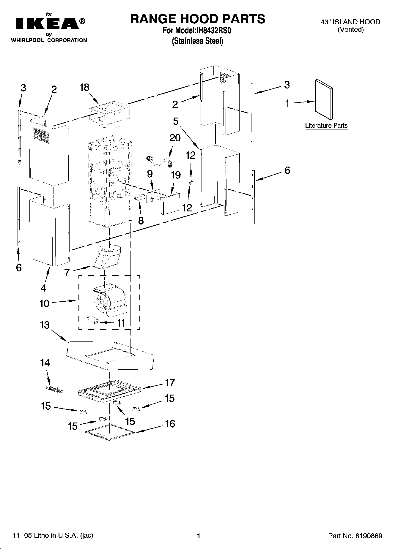 01 - RANGE HOOD PARTS