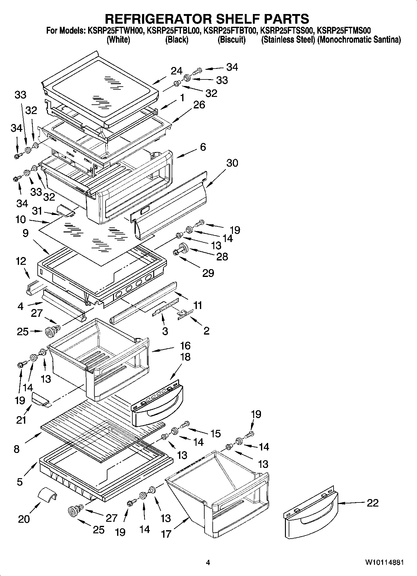 03 - REFRIGERATOR SHELF PARTS