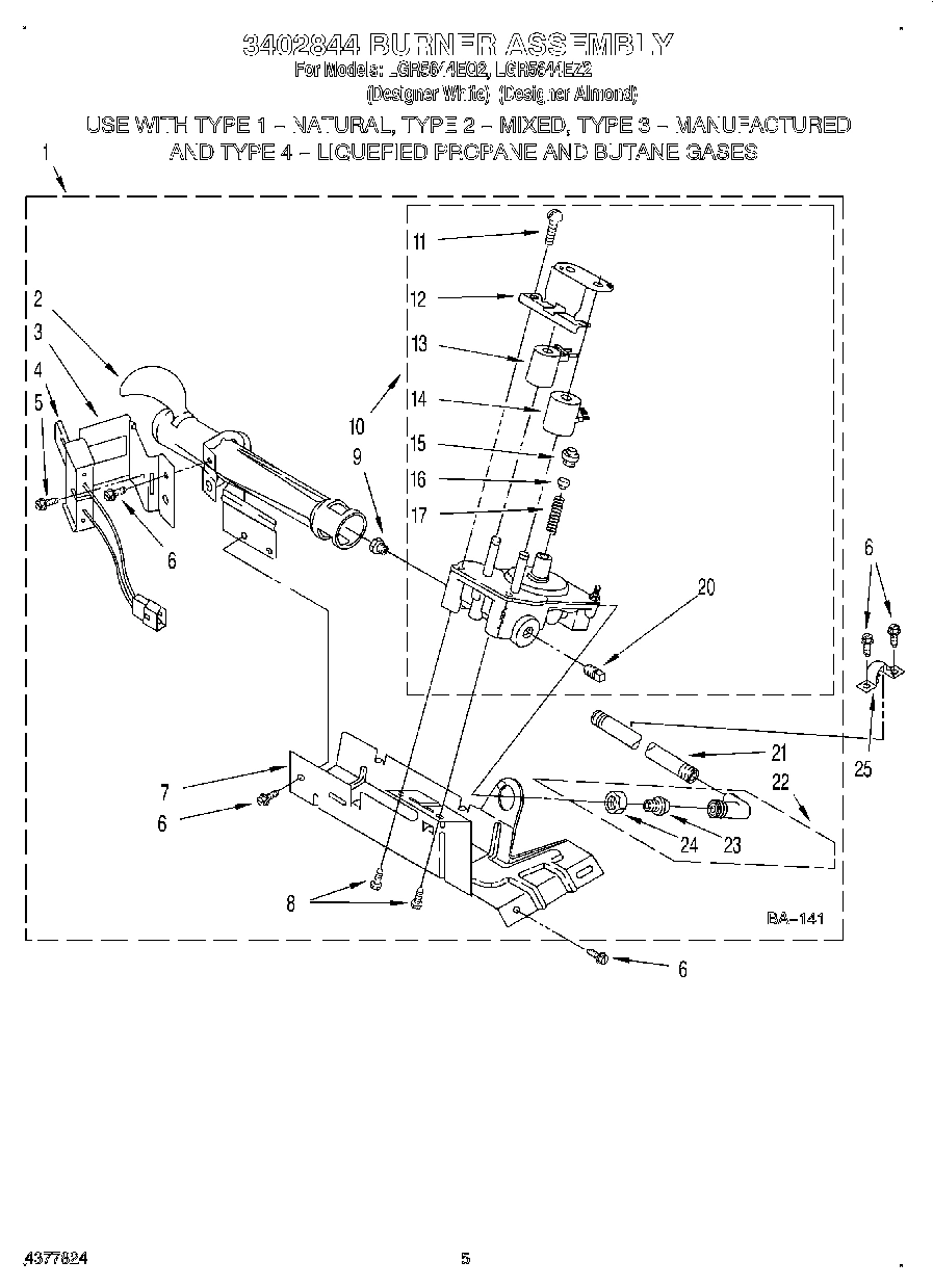 03 - 3402844 BURNER ASSEMBLY