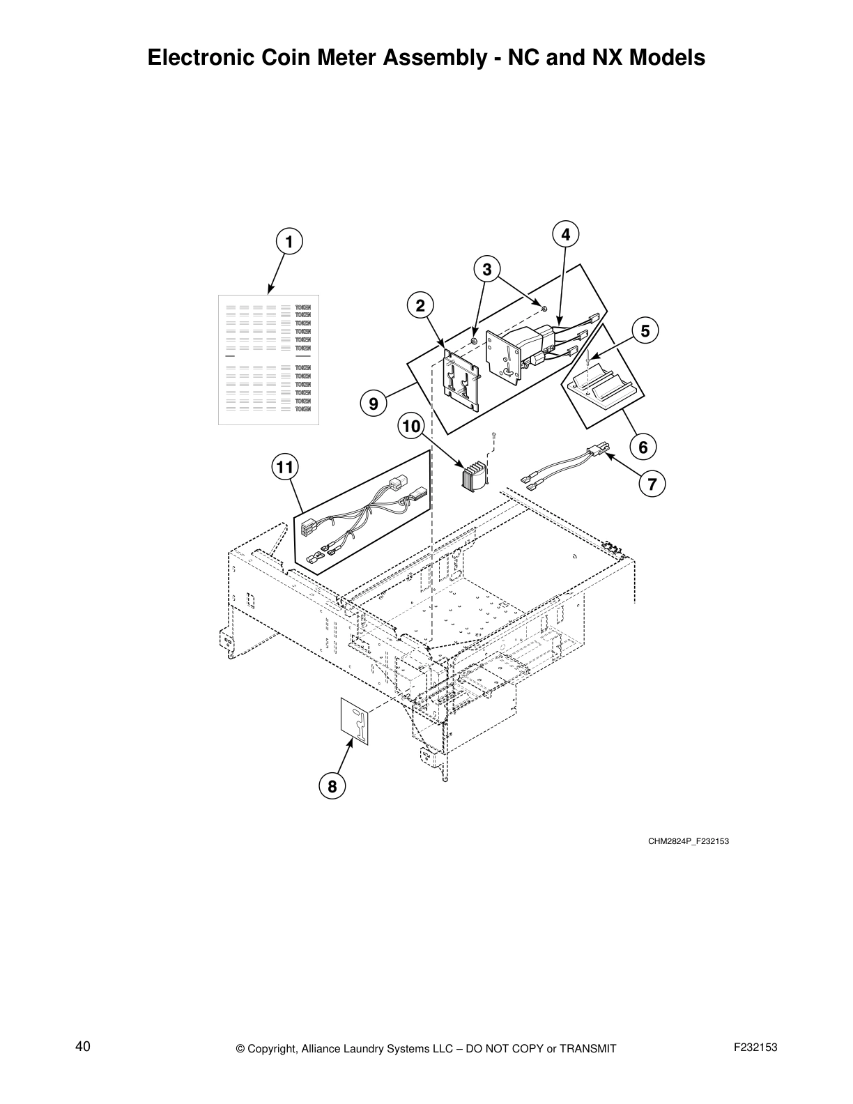 Electronic Coin Meter Assembly - NC and NX Models