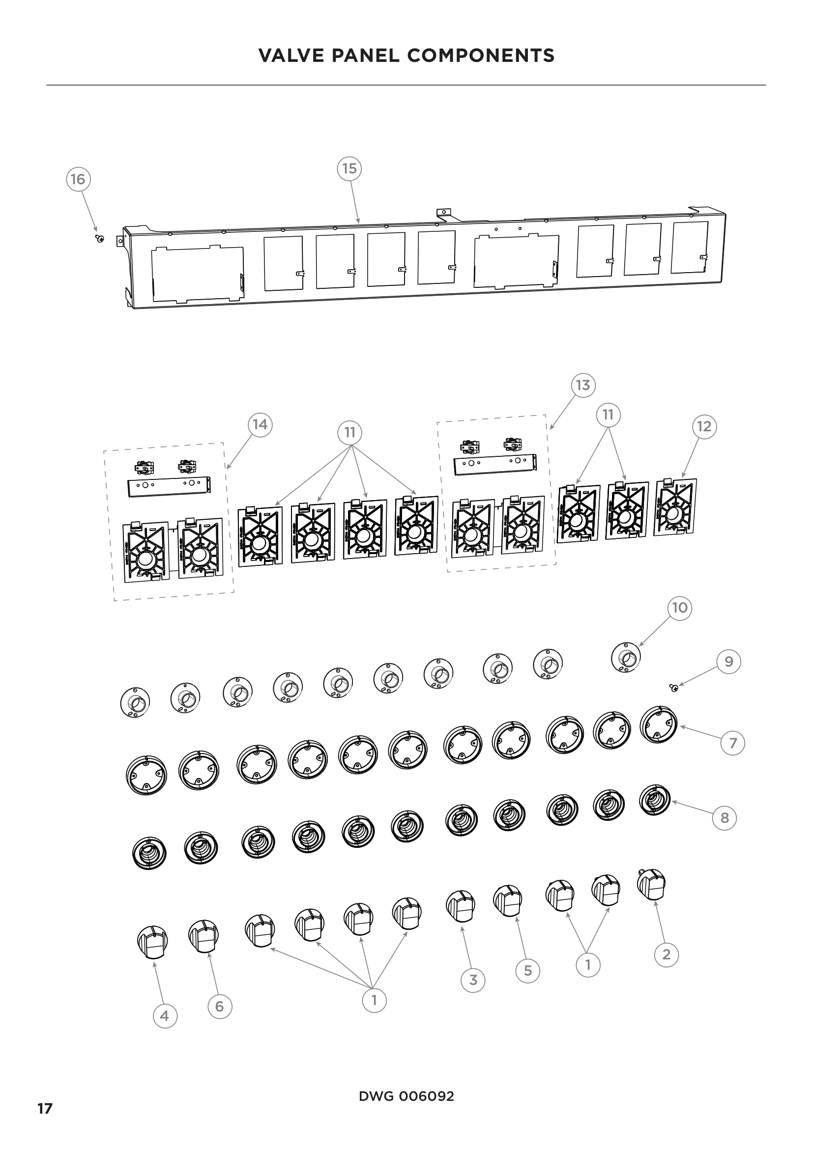 VALVE PANEL COMPONENTS