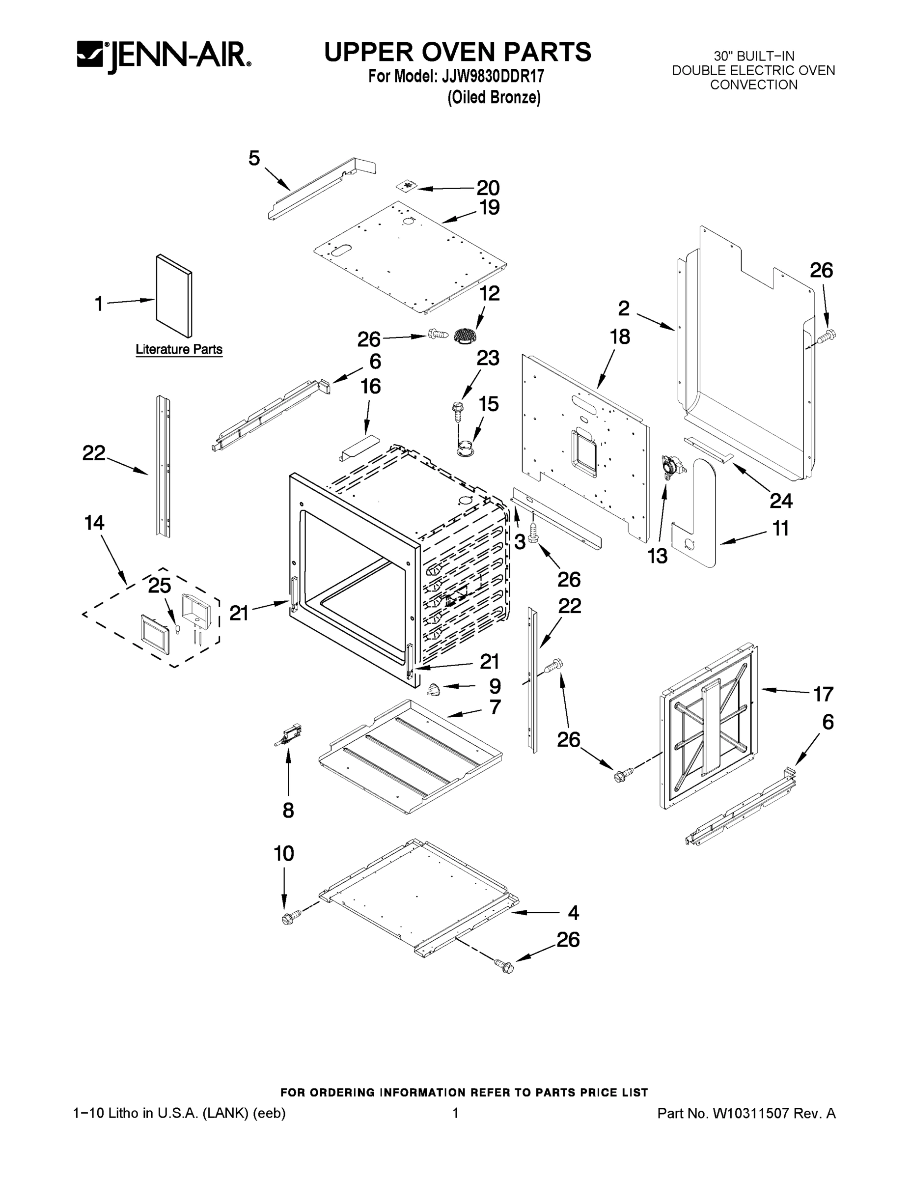 01 - UPPER OVEN PARTS