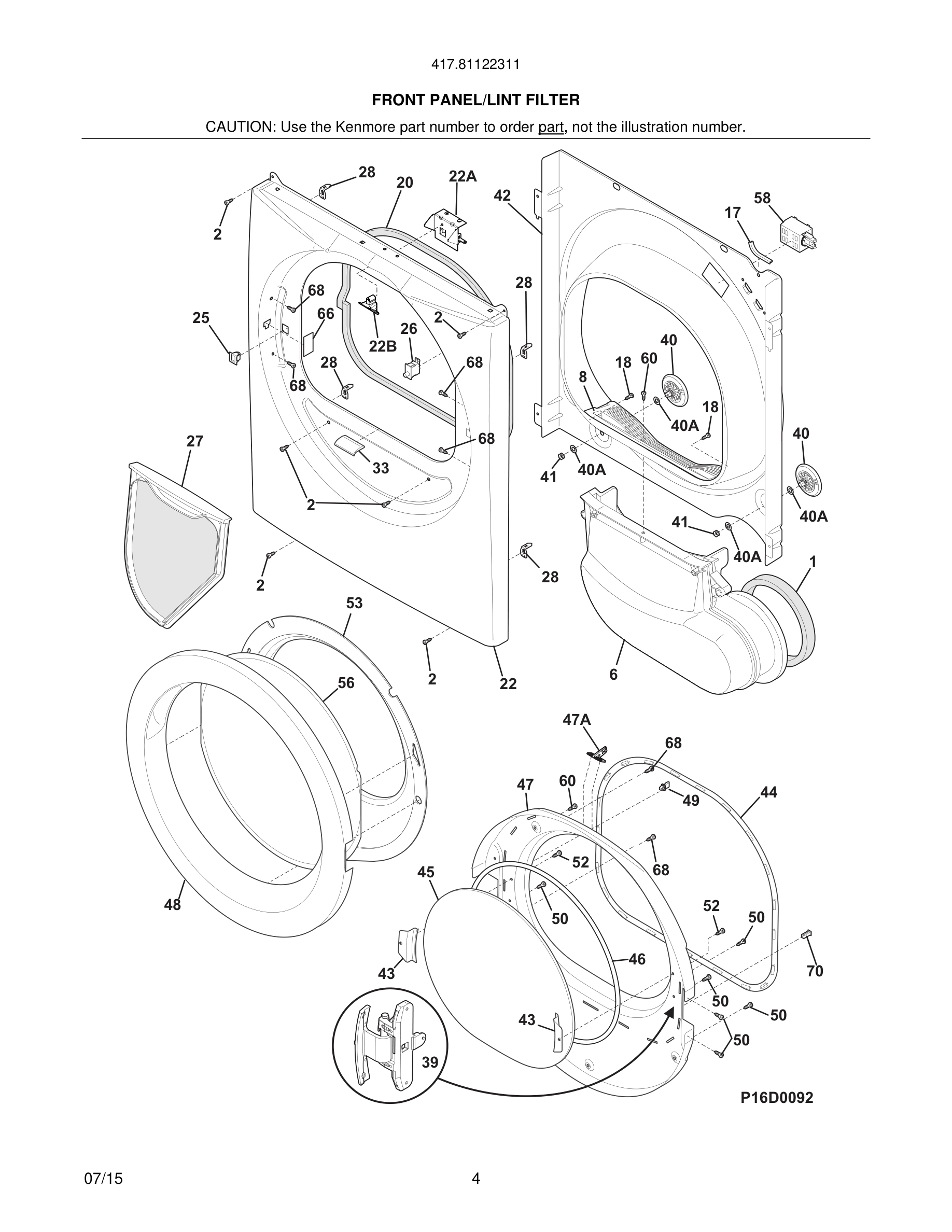 05 - FRONT PANEL/LINT FILTER