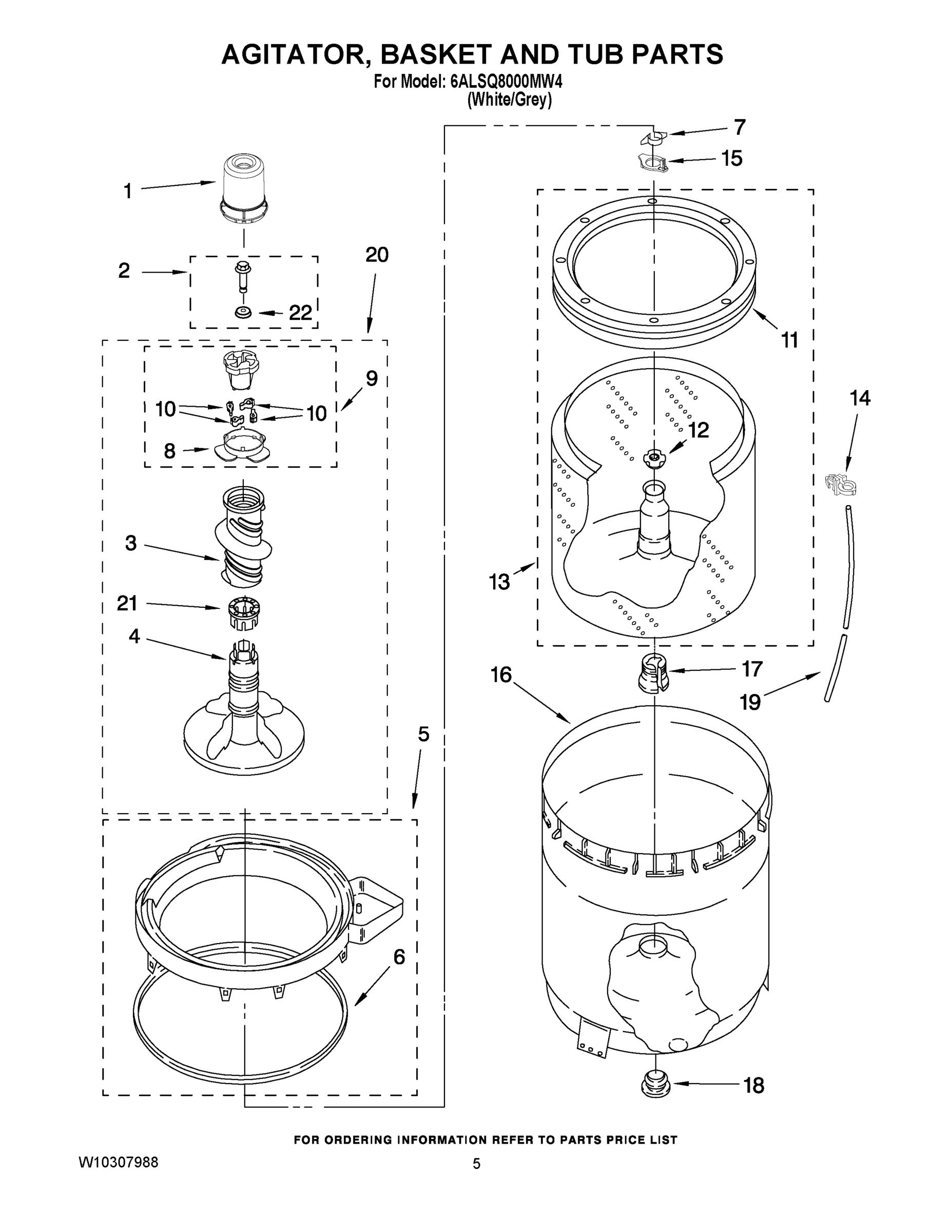 03 - AGITATOR, BASKET AND TUB PARTS