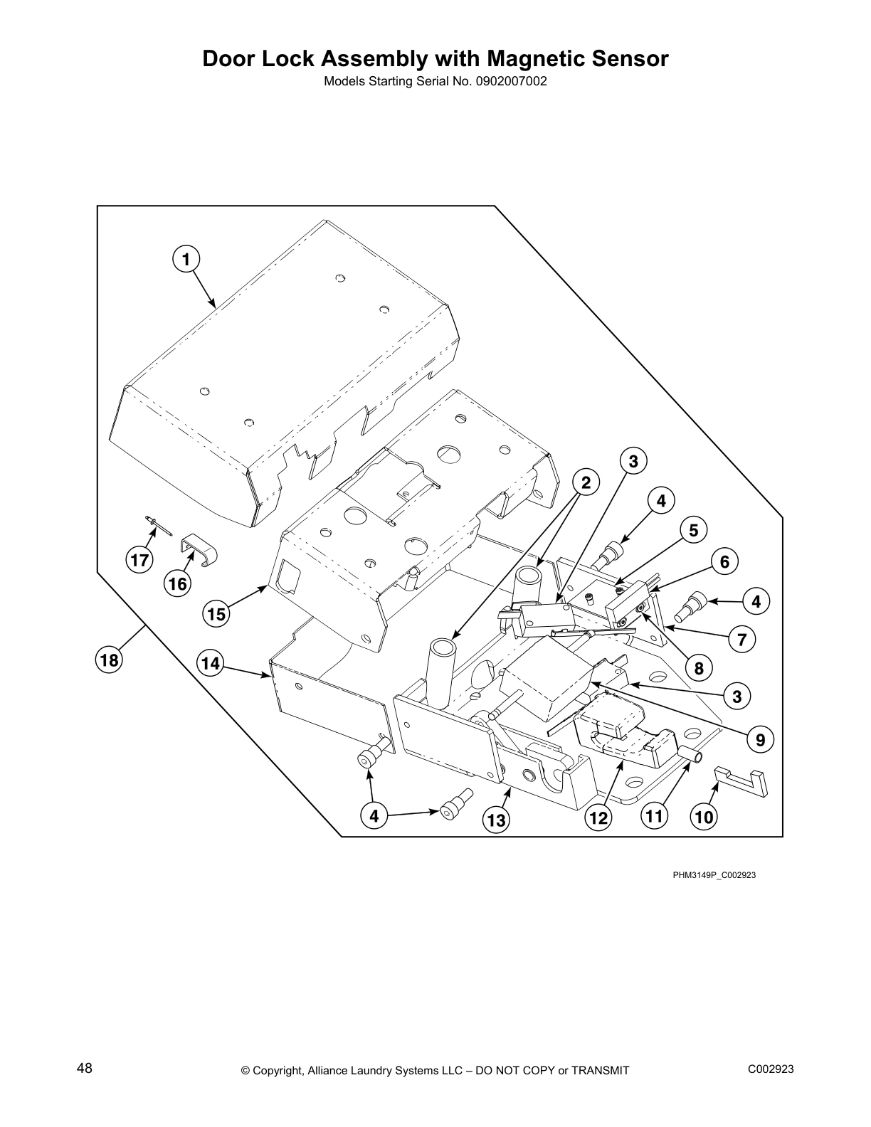 Door Lock Assembly with Magnetic Sensor