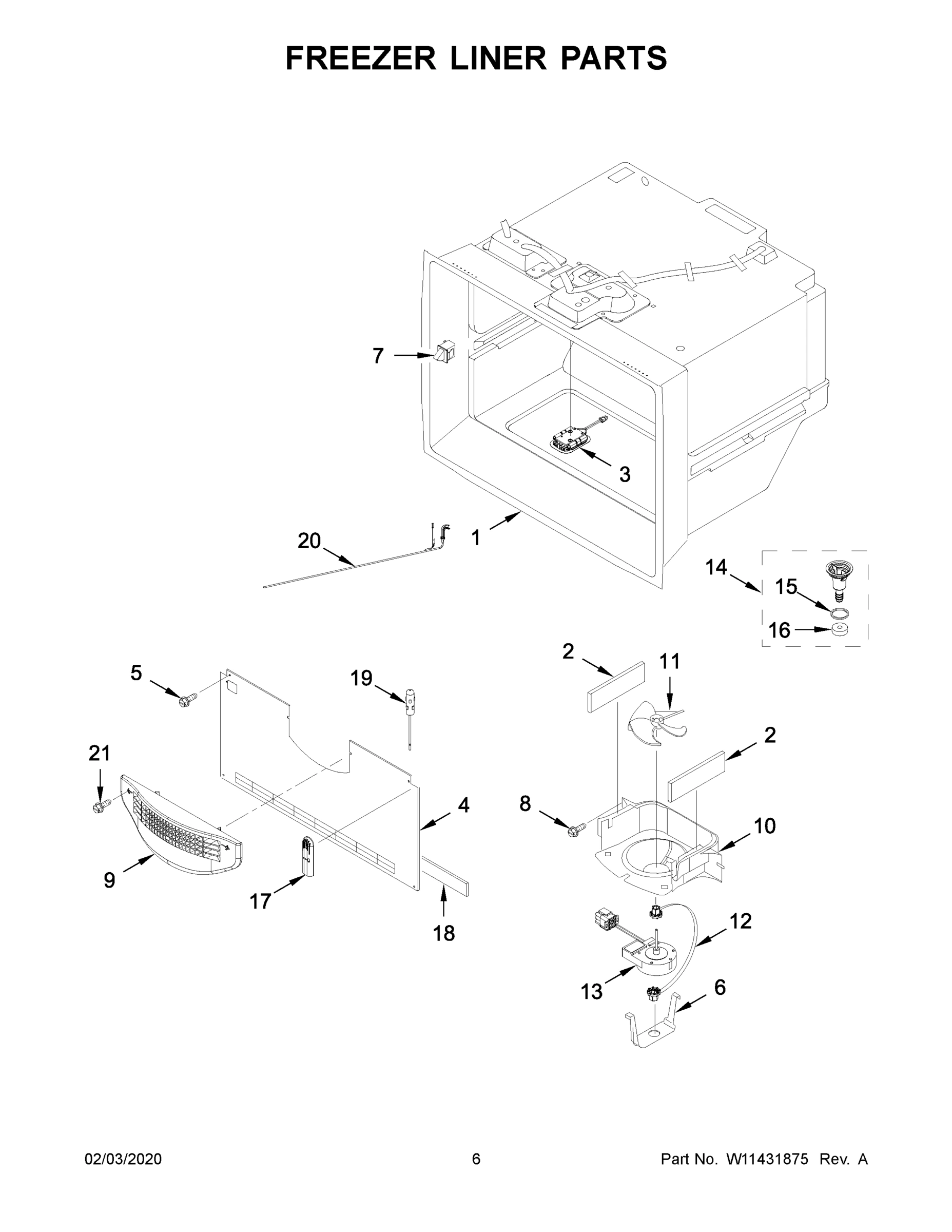 04 - FREEZER LINER PARTS