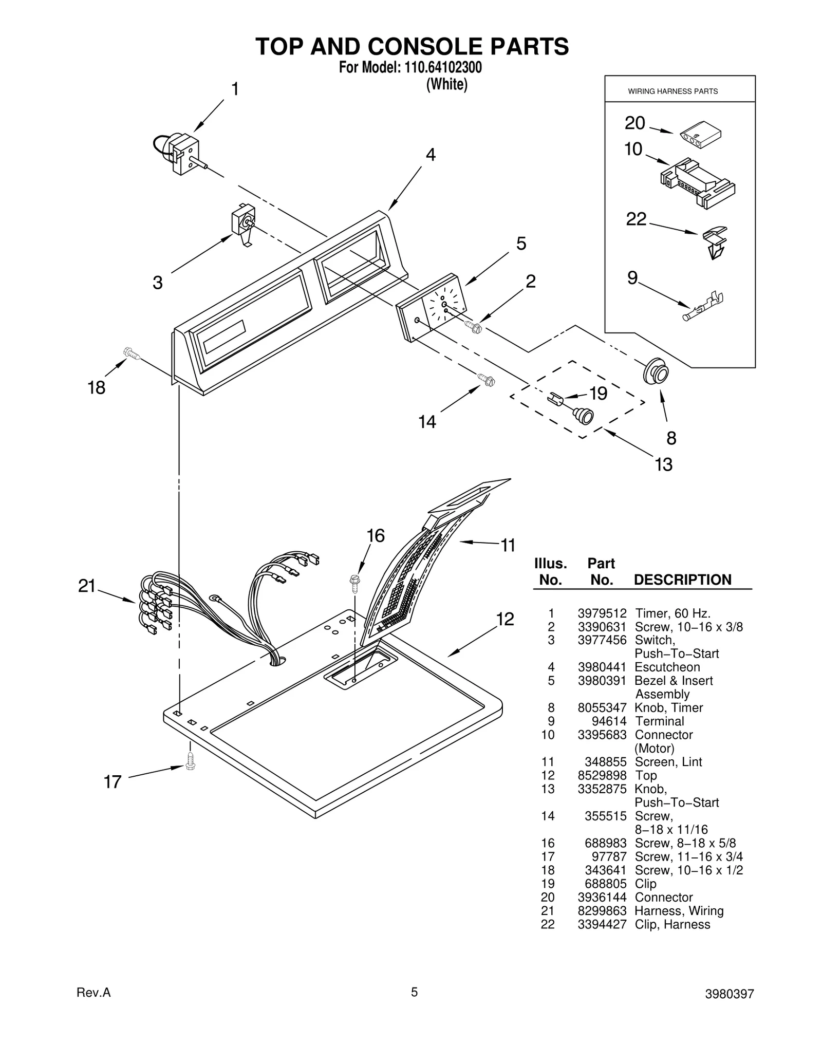 TOP AND CONSOLE PARTS
