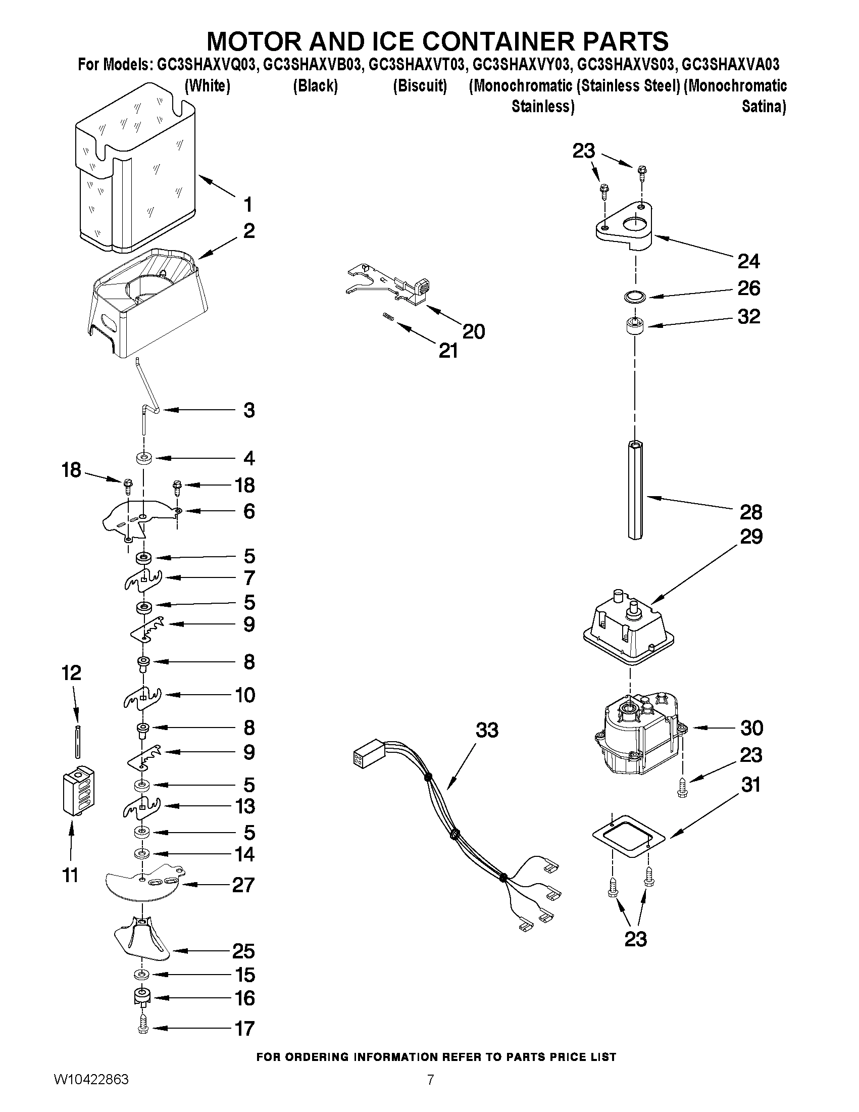 05 - MOTOR AND ICE CONTAINER PARTS