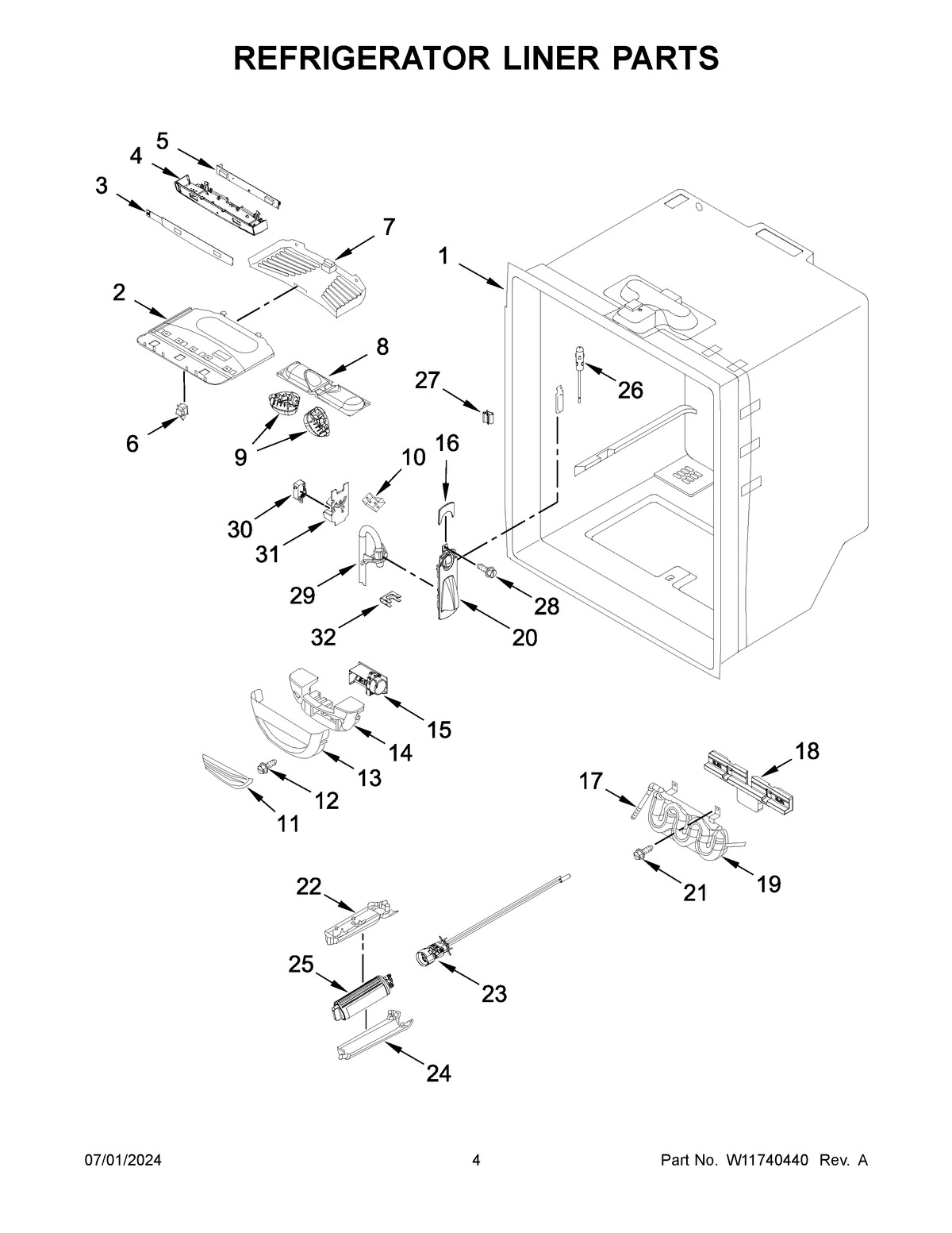 03 - REFRIGERATOR LINER PARTS
