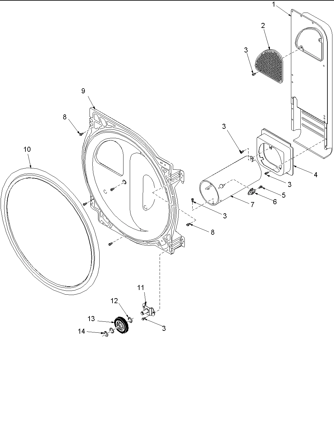 07 - Rear Bulkhead, Rollers & Air Duct Assy