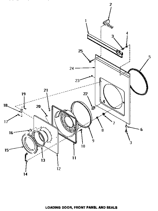 08 - DRYER LOADING DOOR, FRONT PANEL & SEALS