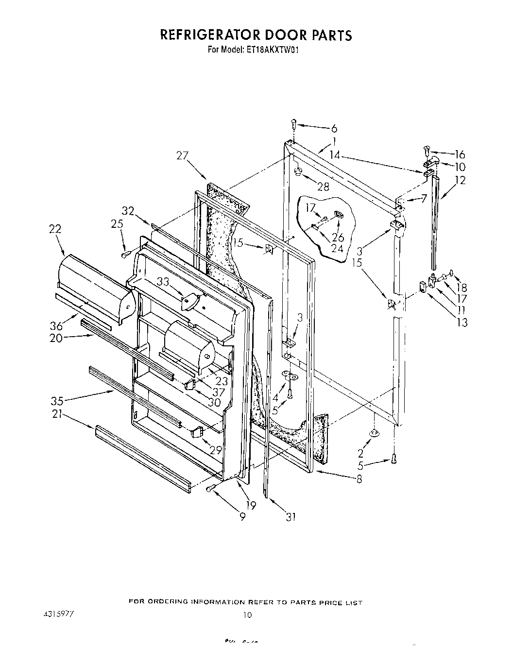 08 - REFRIGERATOR DOOR , NOT ILLUSTRATED