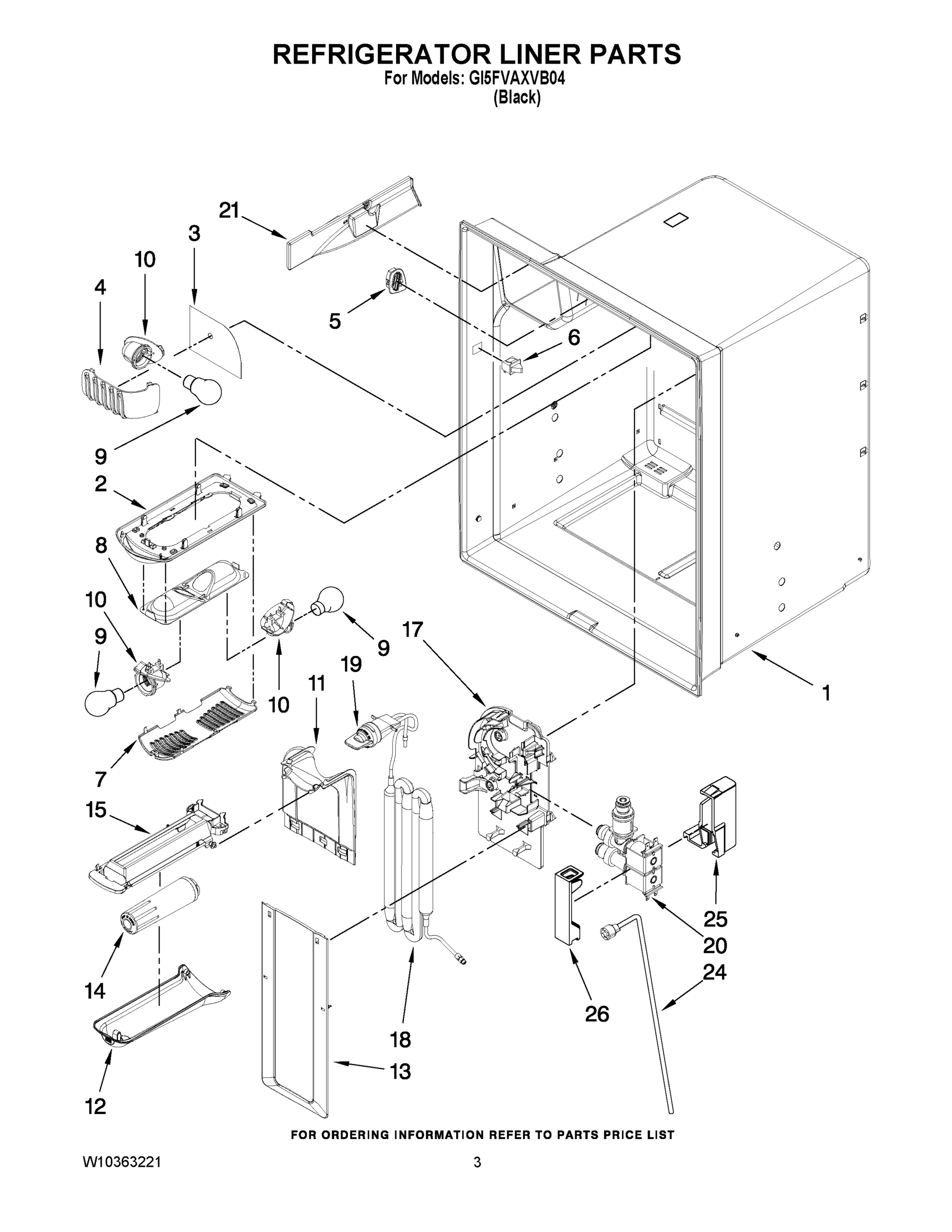 02 - REFRIGERATOR LINER PARTS