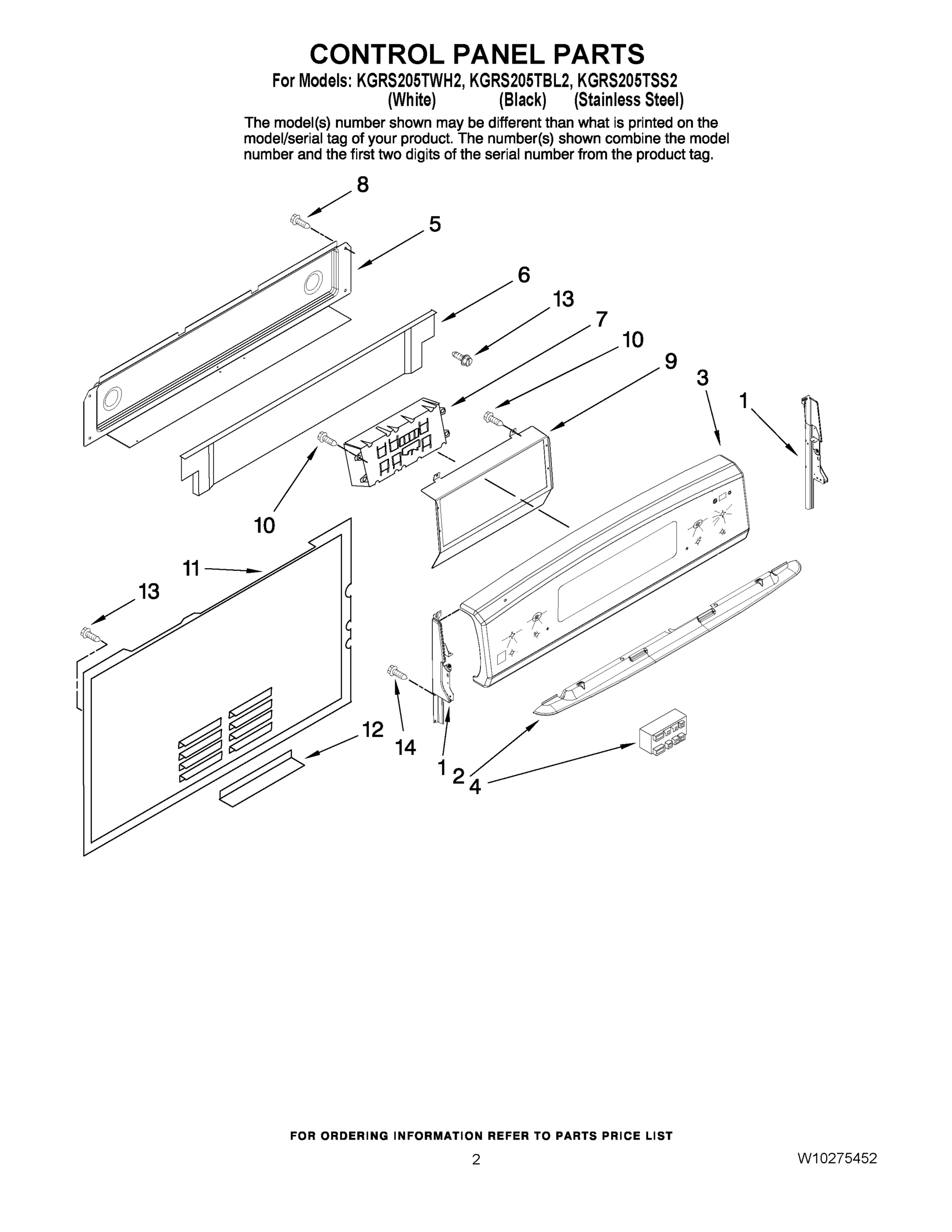 02 - CONTROL PANEL PARTS