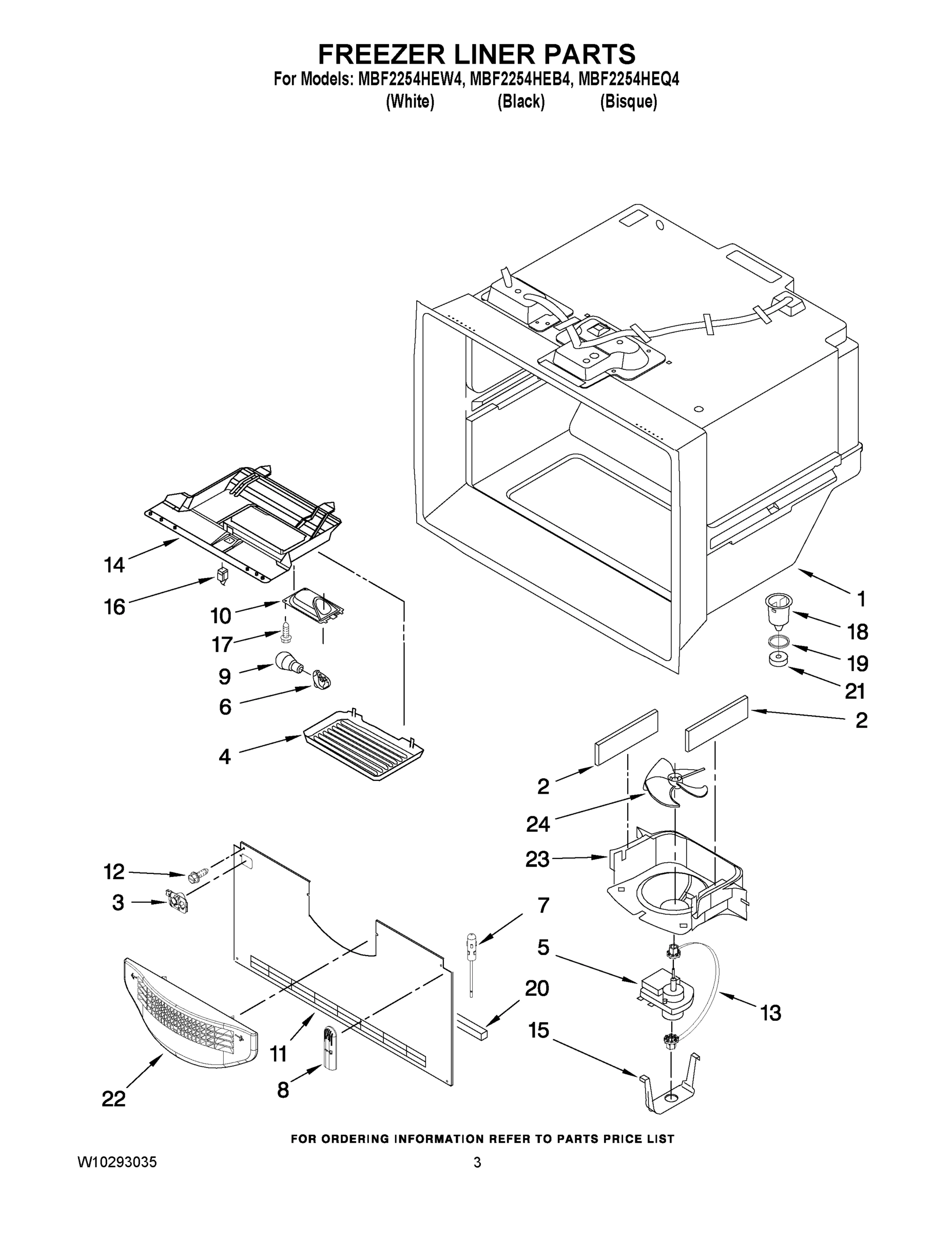 02 - FREEZER LINER PARTS