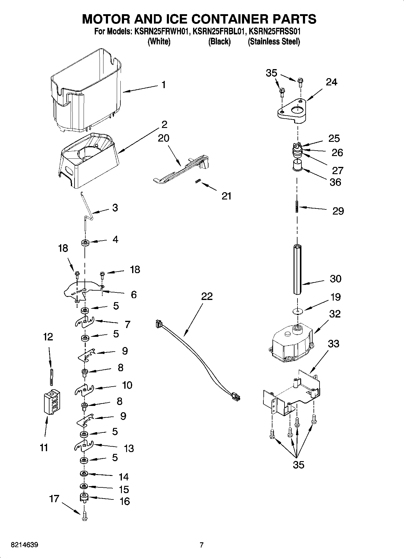 05 - MOTOR AND ICE CONTAINER PARTS