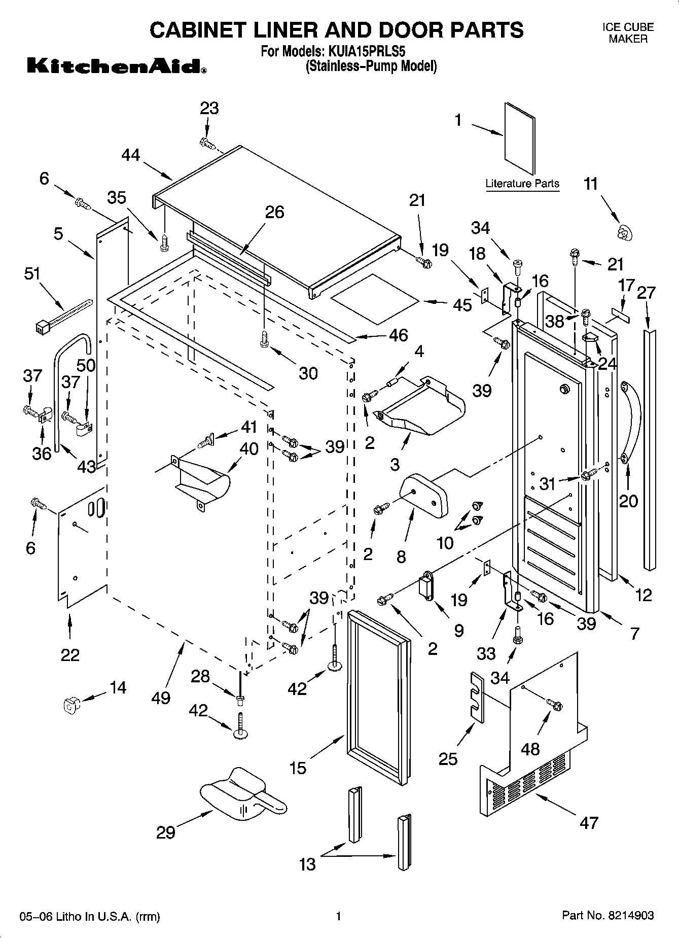 01 - CABINET LINER AND DOOR PARTS