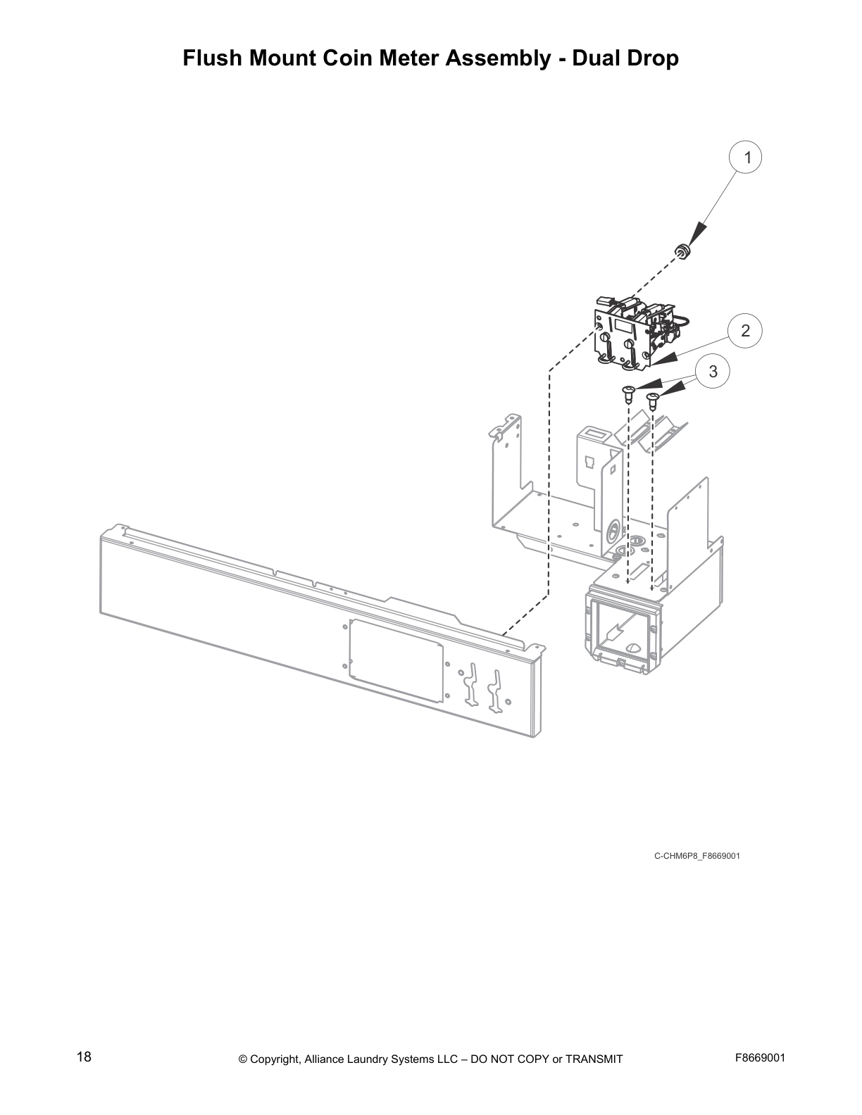 Flush Mount Coin Meter Assembly - Dual Drop
