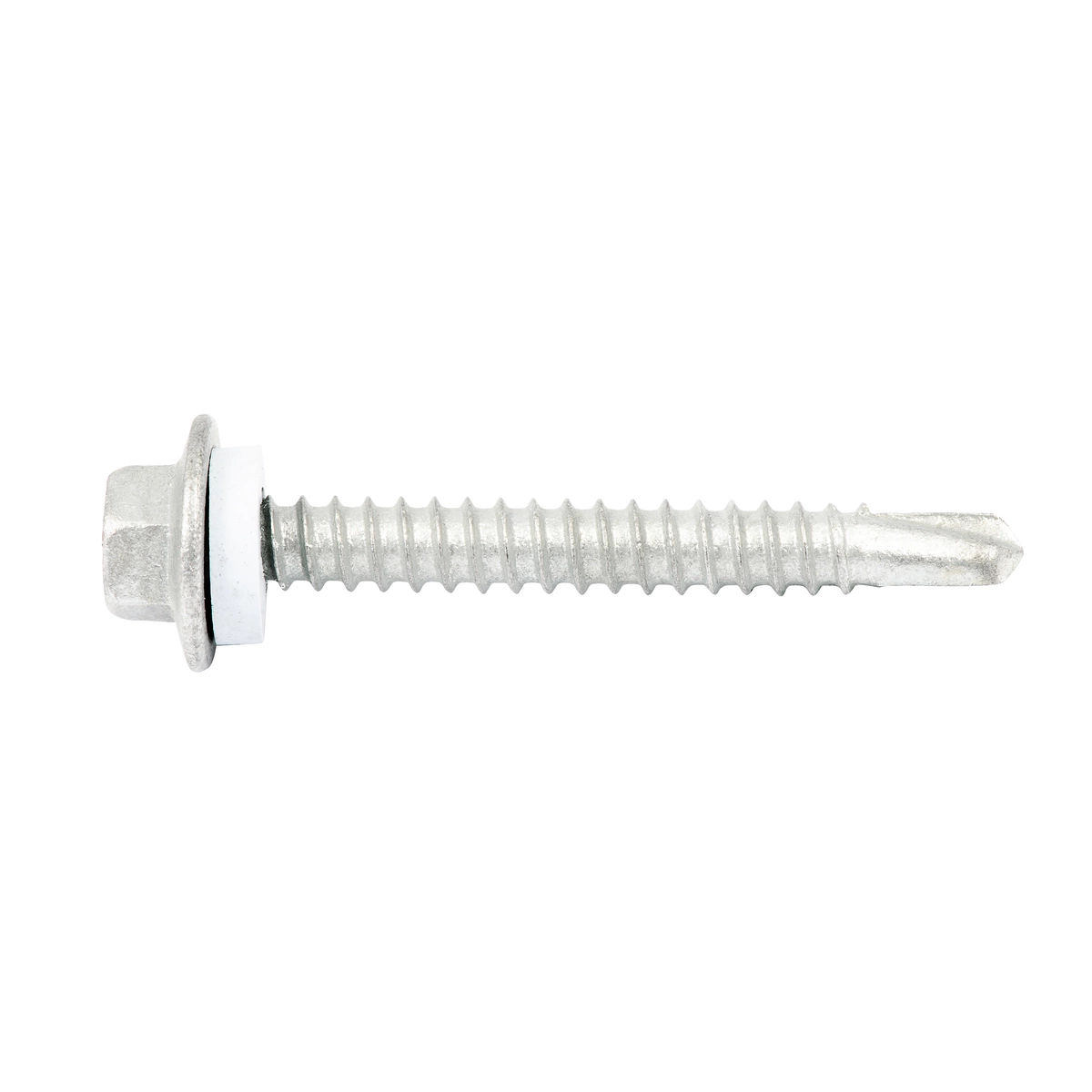 ZENITH® 12G x 45mm Class 3 Galvanised, Self Drilling, External Hex Drive, Cladding & Roofing Screws with Seal – External Use – 50 Pack