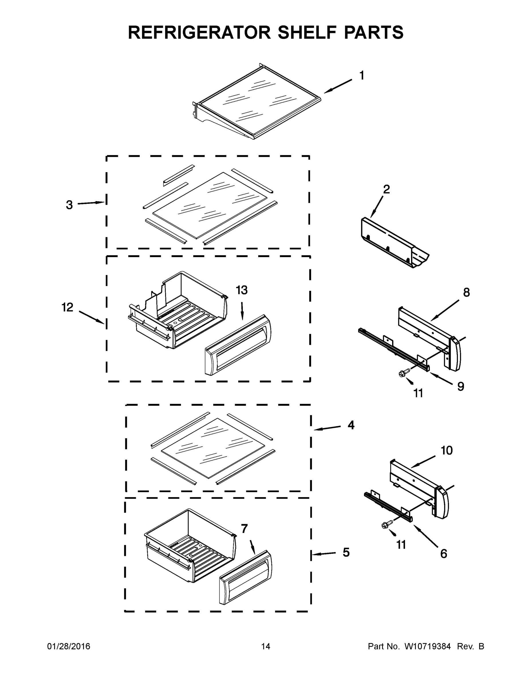 08 - REFRIGERATOR SHELF PARTS