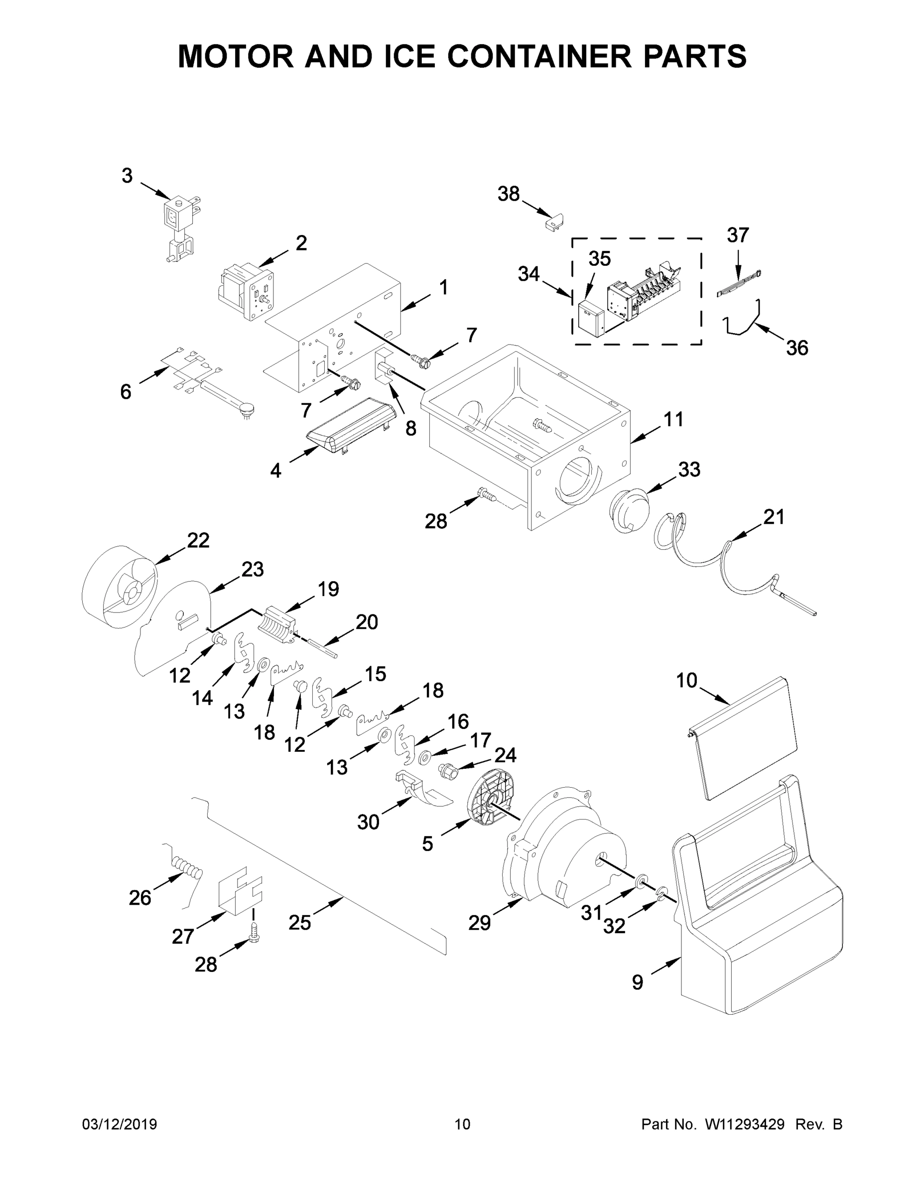 06 - MOTOR AND ICE CONTAINER PARTS