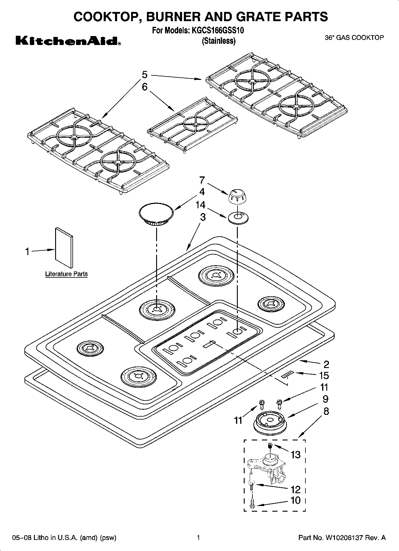 01 - COOKTOP, BURNER AND GRATE PARTS