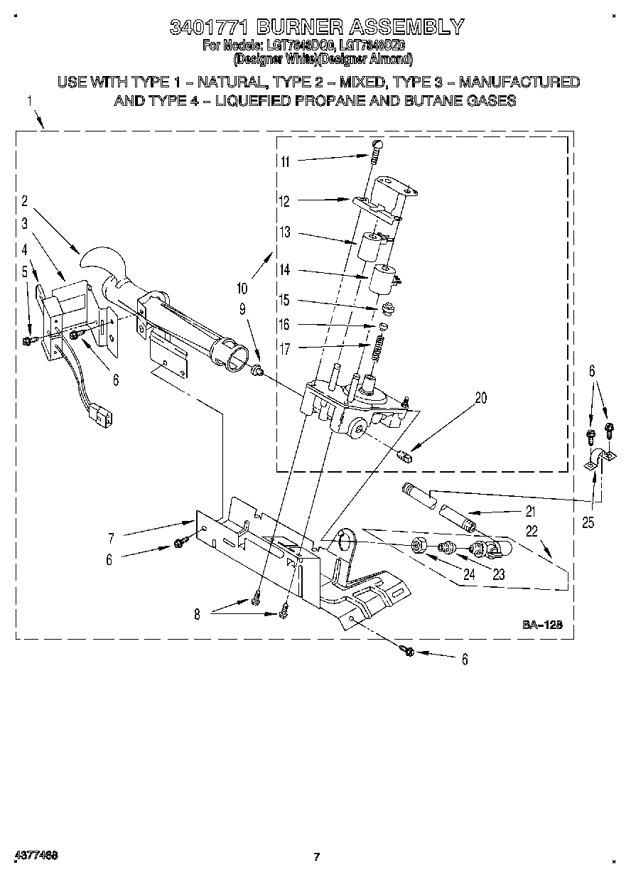 04 - 3401771 BURNER ASSEMBLY
