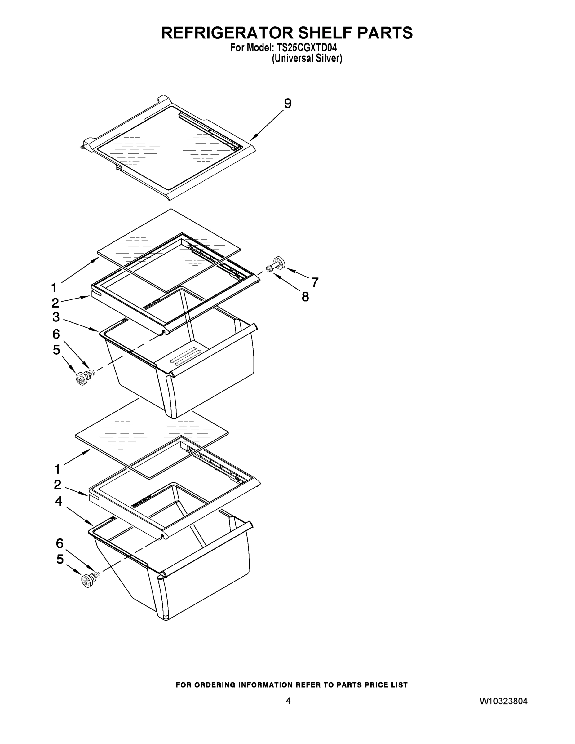 03 - REFRIGERATOR SHELF PARTS