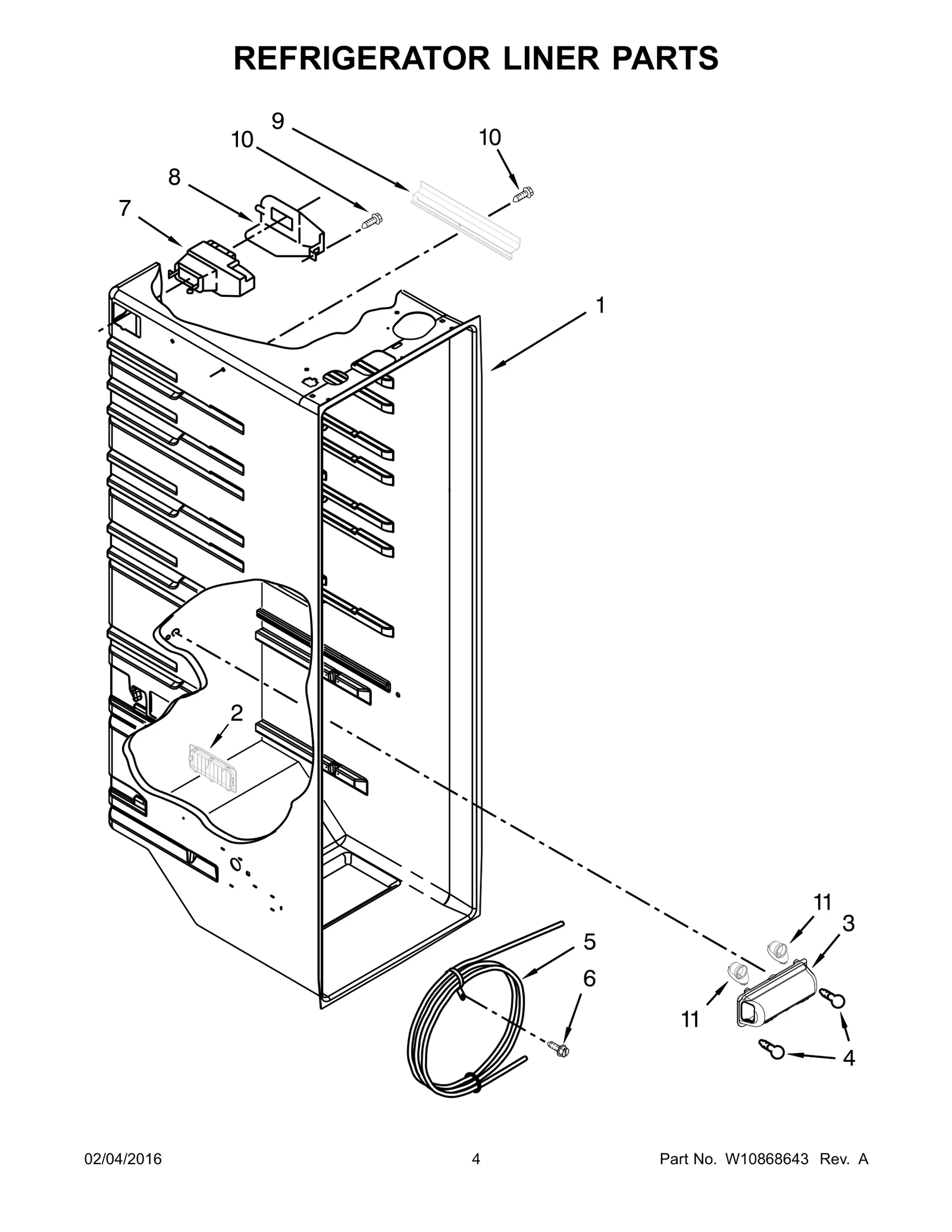 REFRIGERATOR LINER PARTS