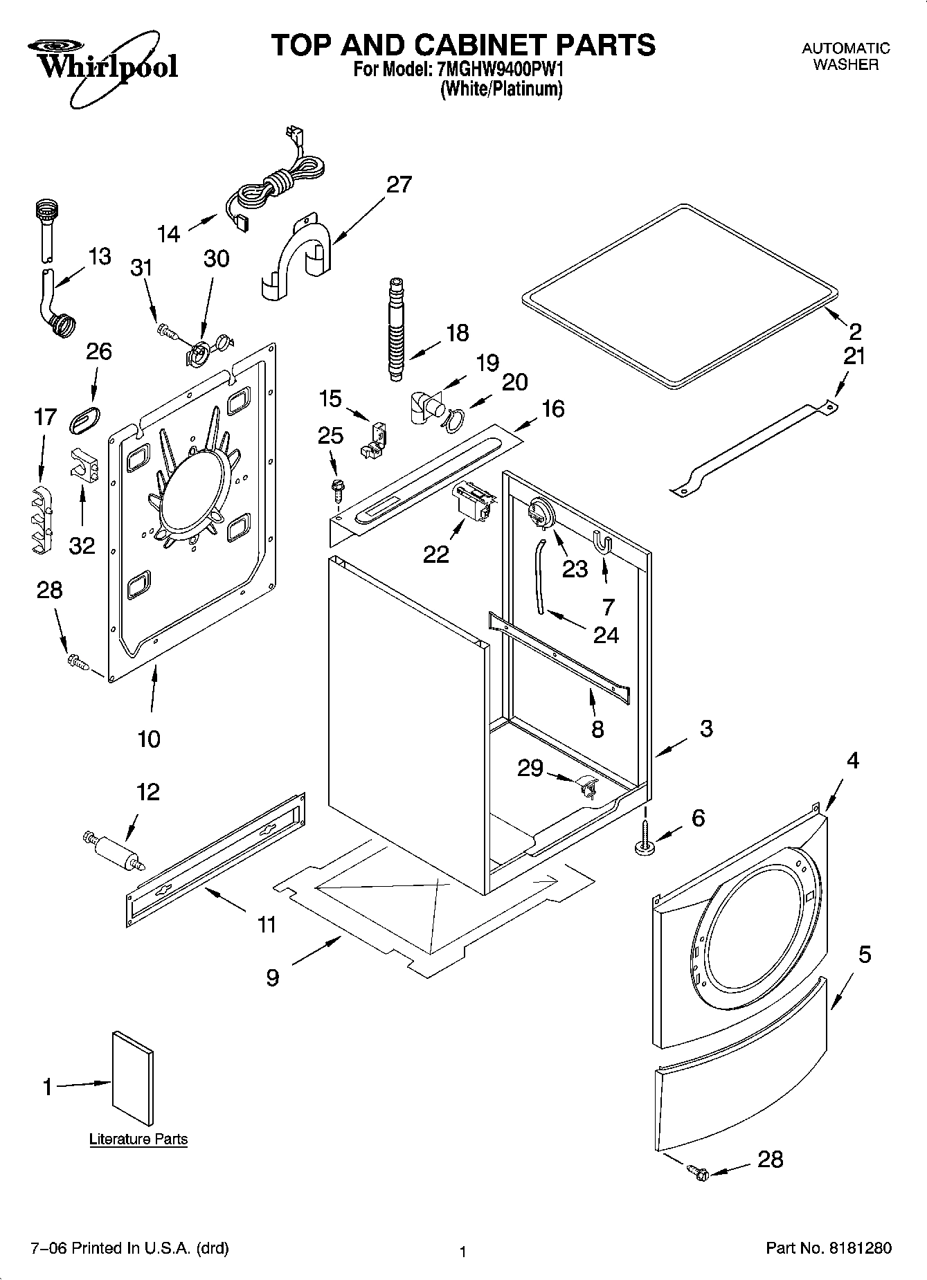 01 - TOP AND CABINET PARTS