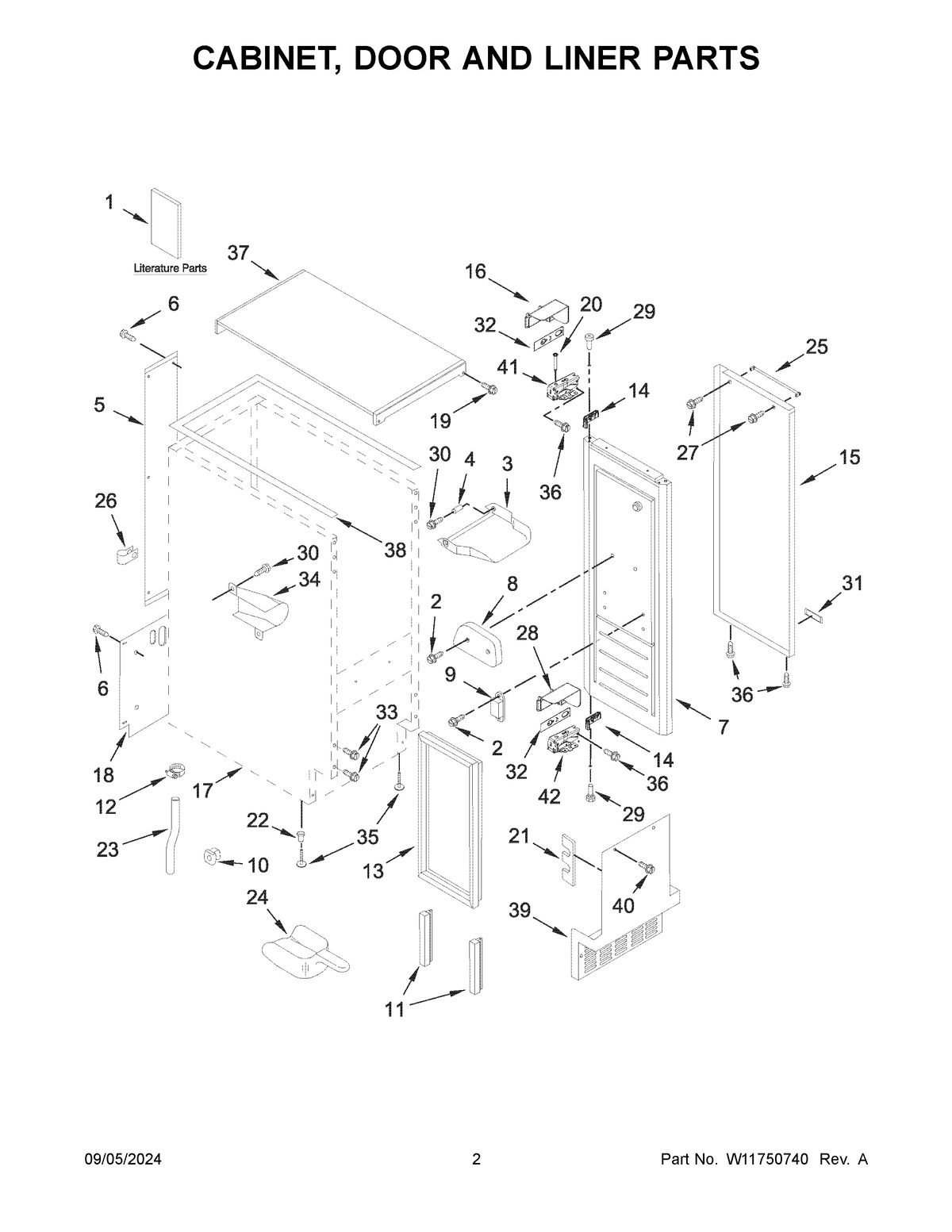 02 - CABINET, DOOR AND LINER PARTS