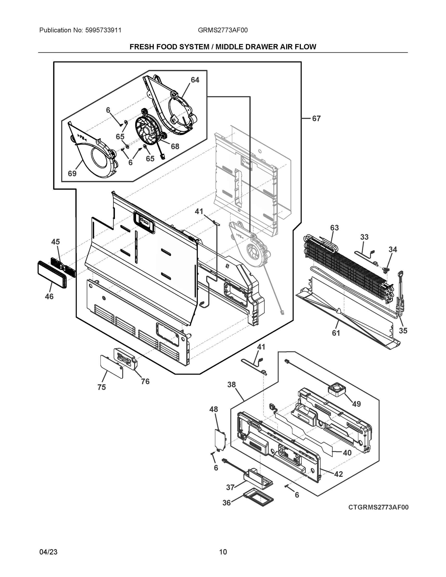 06 - FRESH FOOD SYSTEM / MIDDLE DRAWER AIR FLOW