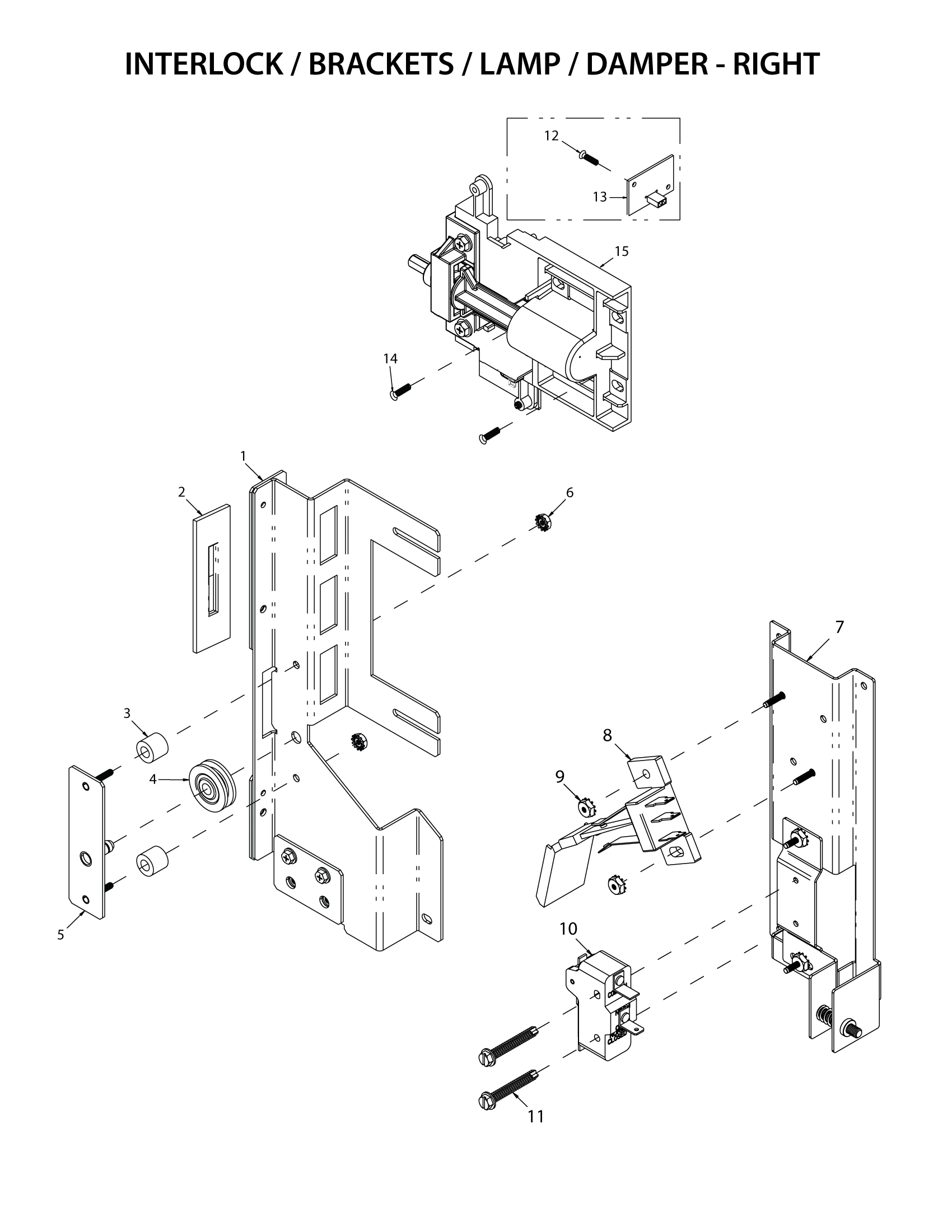 INTERLOCK / BRACKETS / LAMP / DAMPER - RIGHT