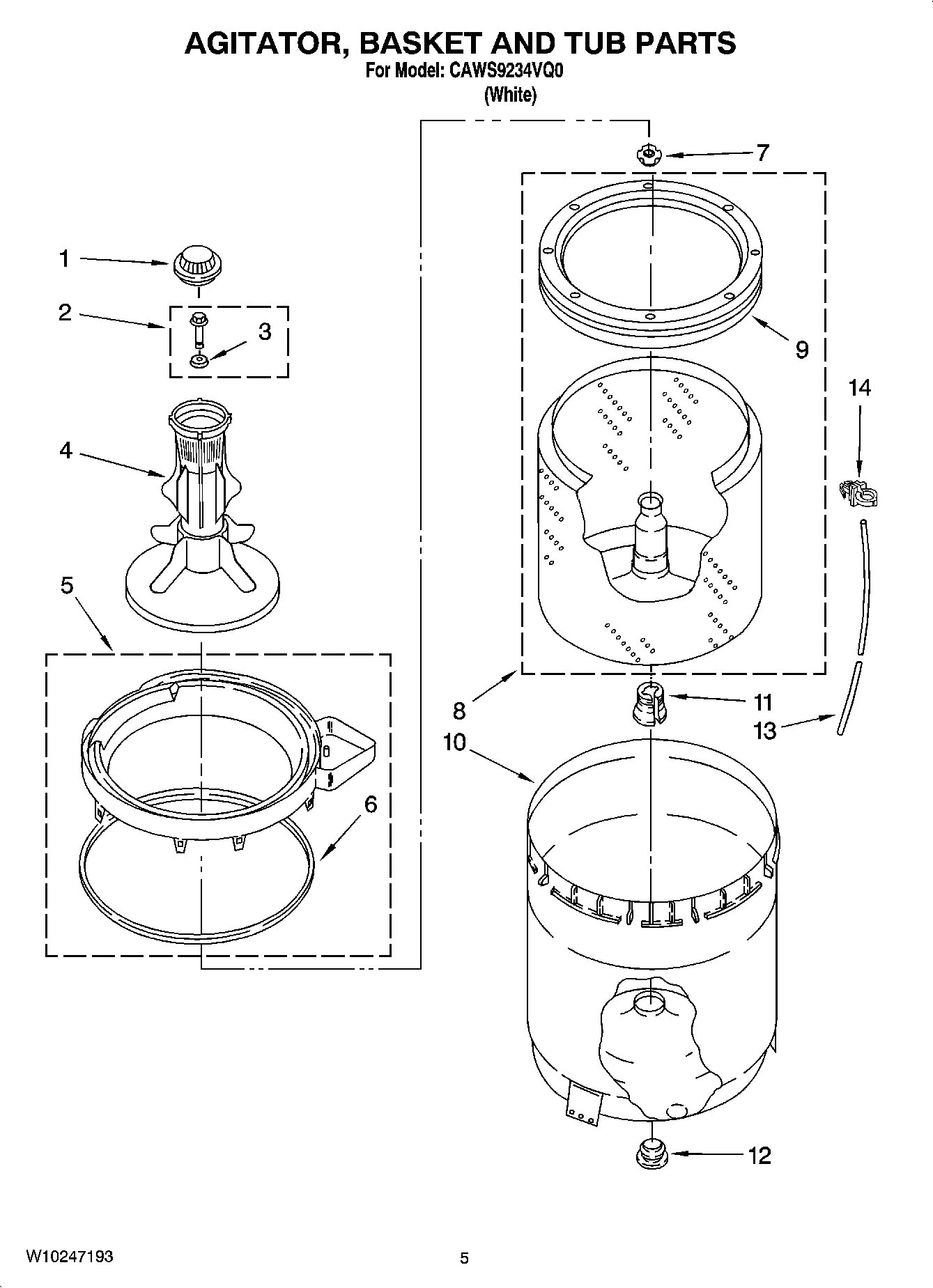 03 - AGITATOR, BASKET AND TUB PARTS