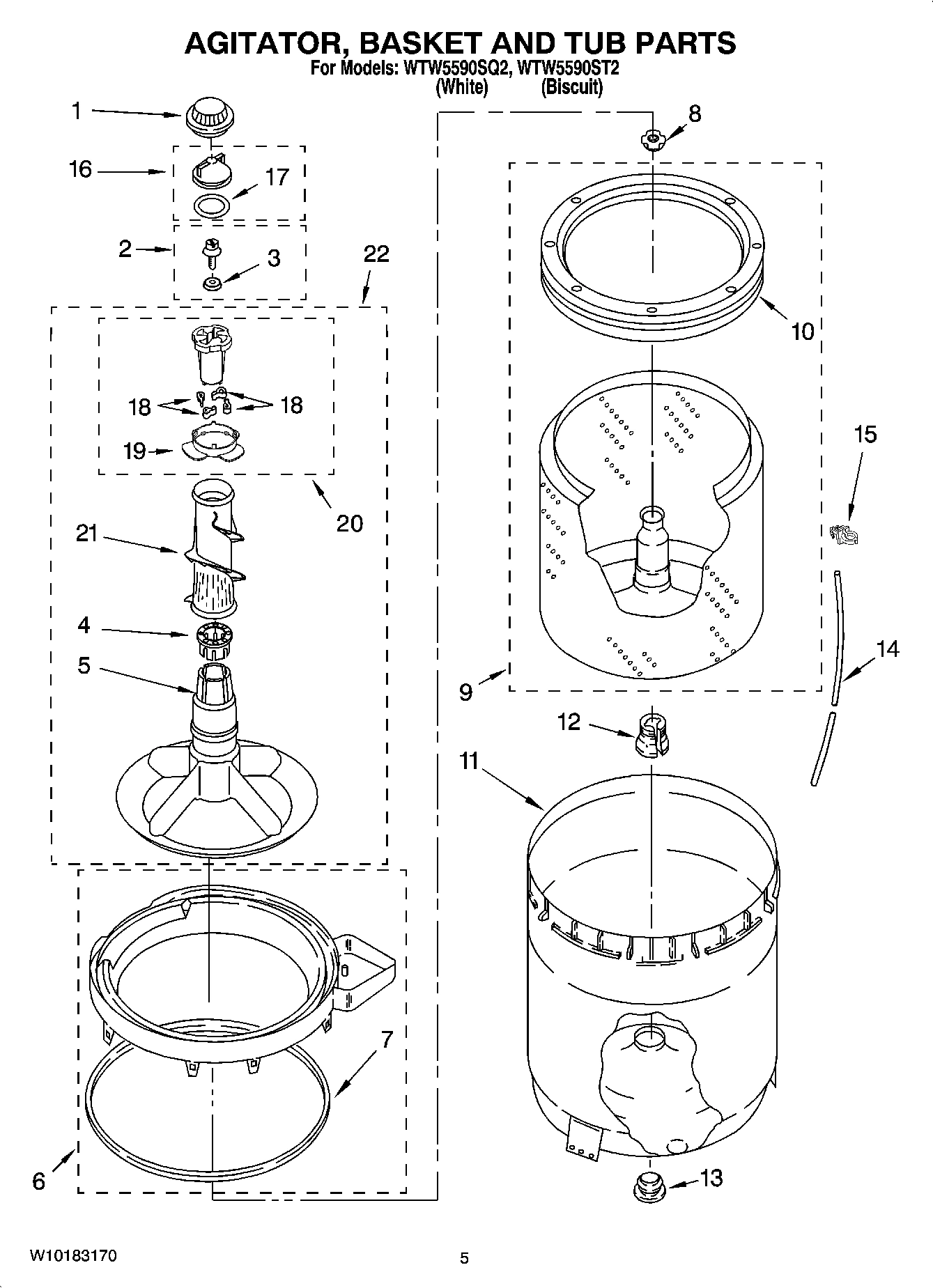 03 - AGITATOR, BASKET AND TUB PARTS