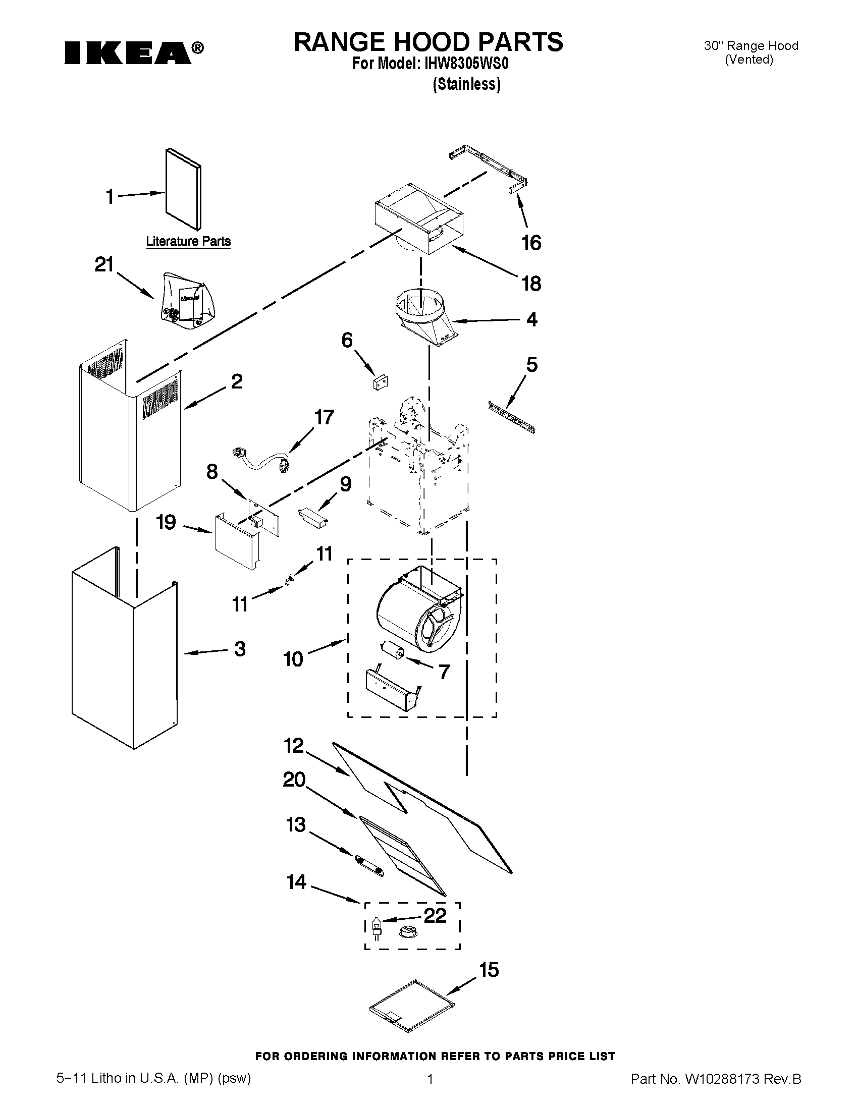 01 - RANGE HOOD PARTS