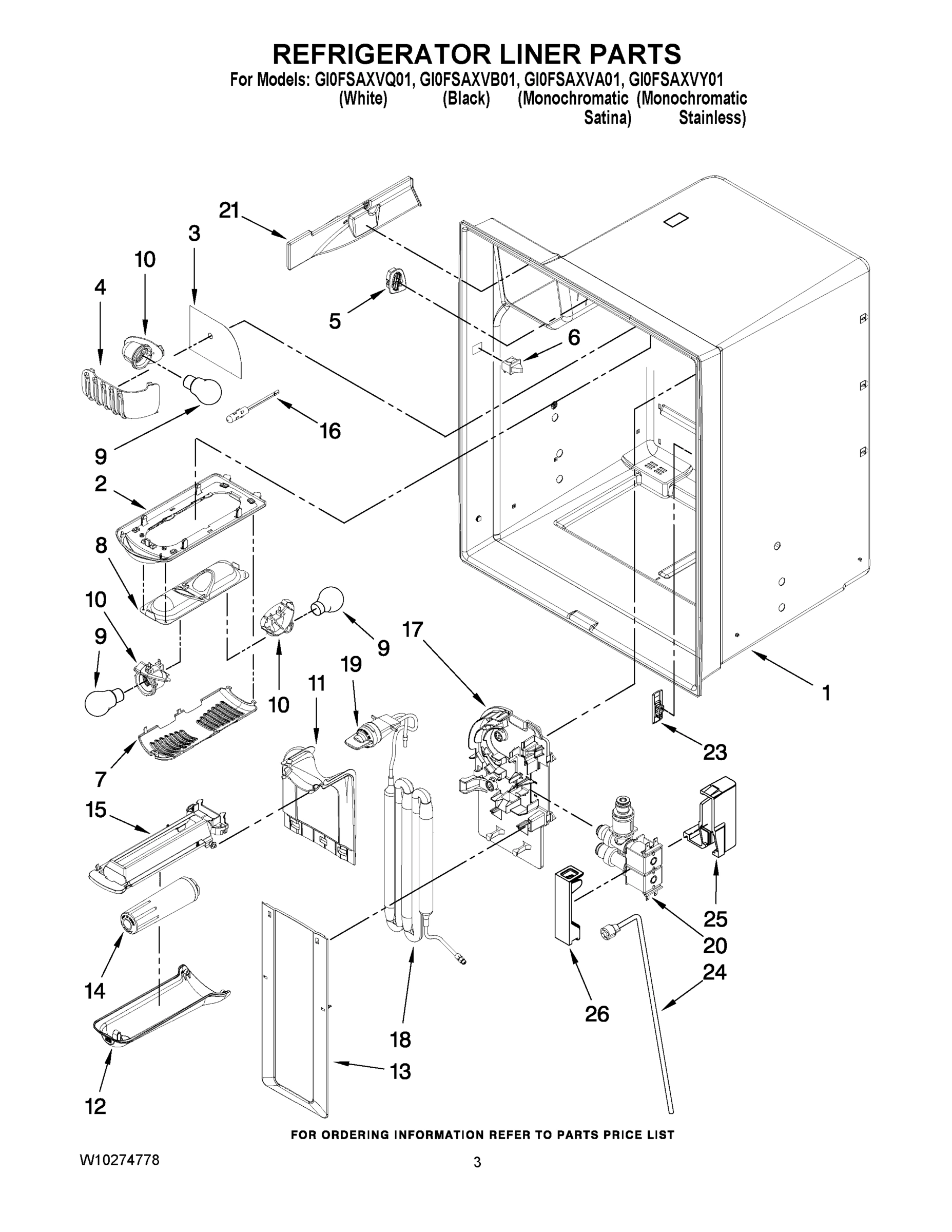 02 - REFRIGERATOR LINER PARTS