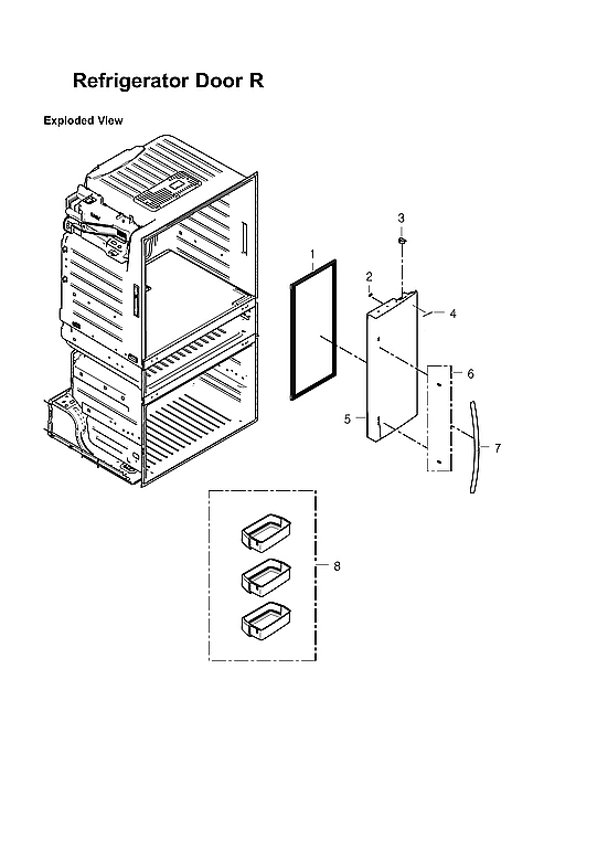 Right Refrigerator Door Parts