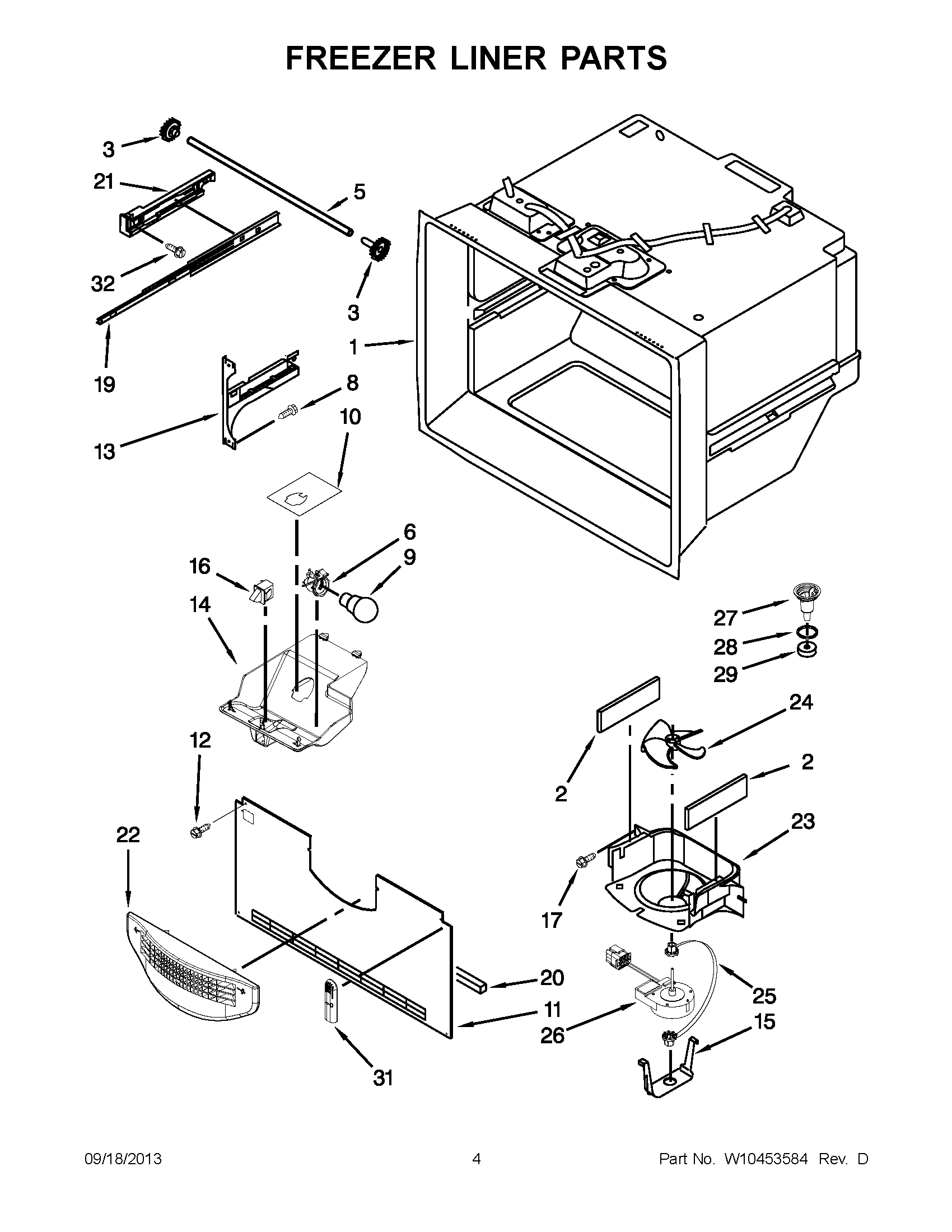 03 - FREEZER LINER PARTS