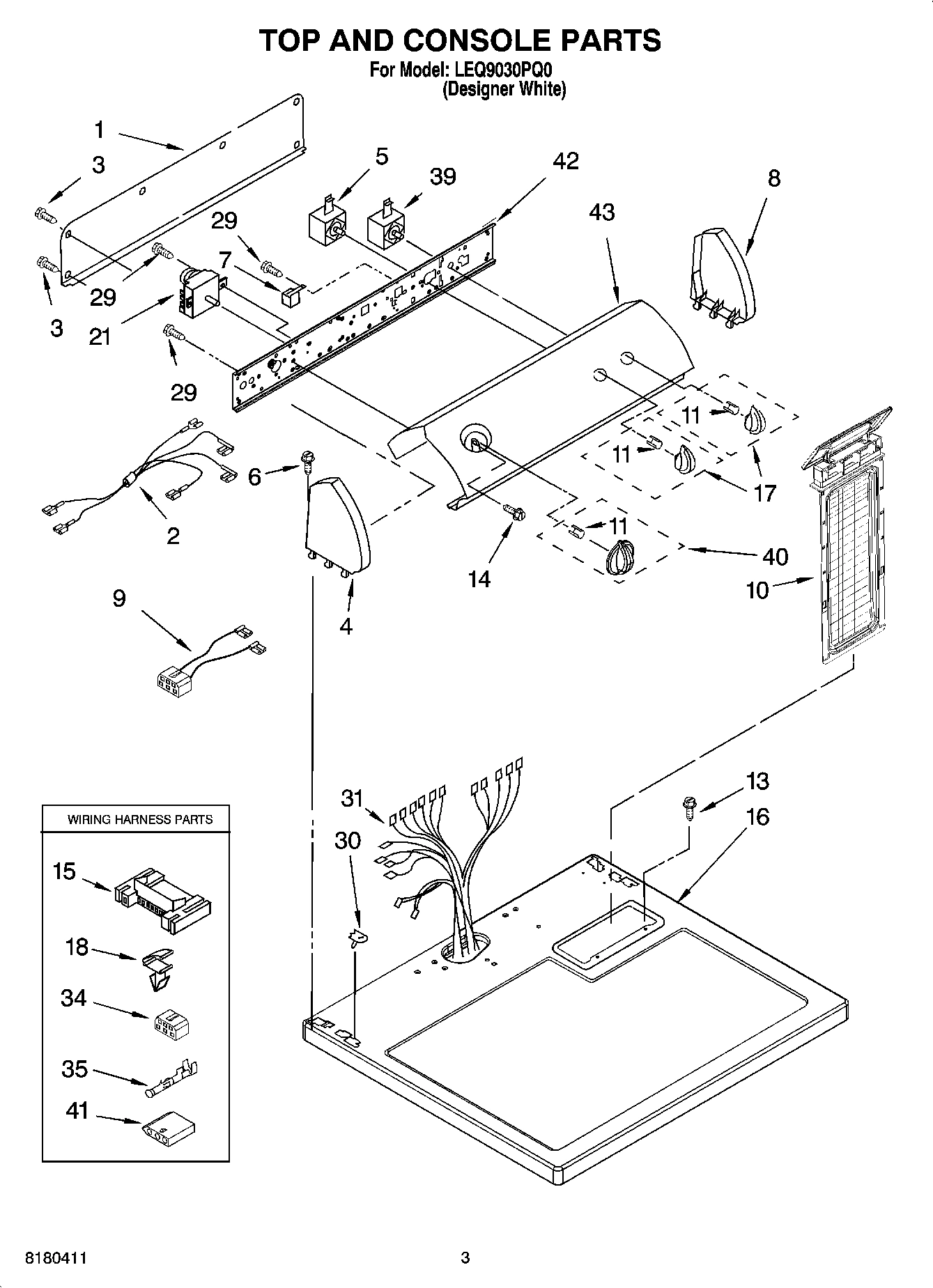 02 - TOP AND CONSOLE PARTS OPTIONAL PARTS (NOT INCLUDED)