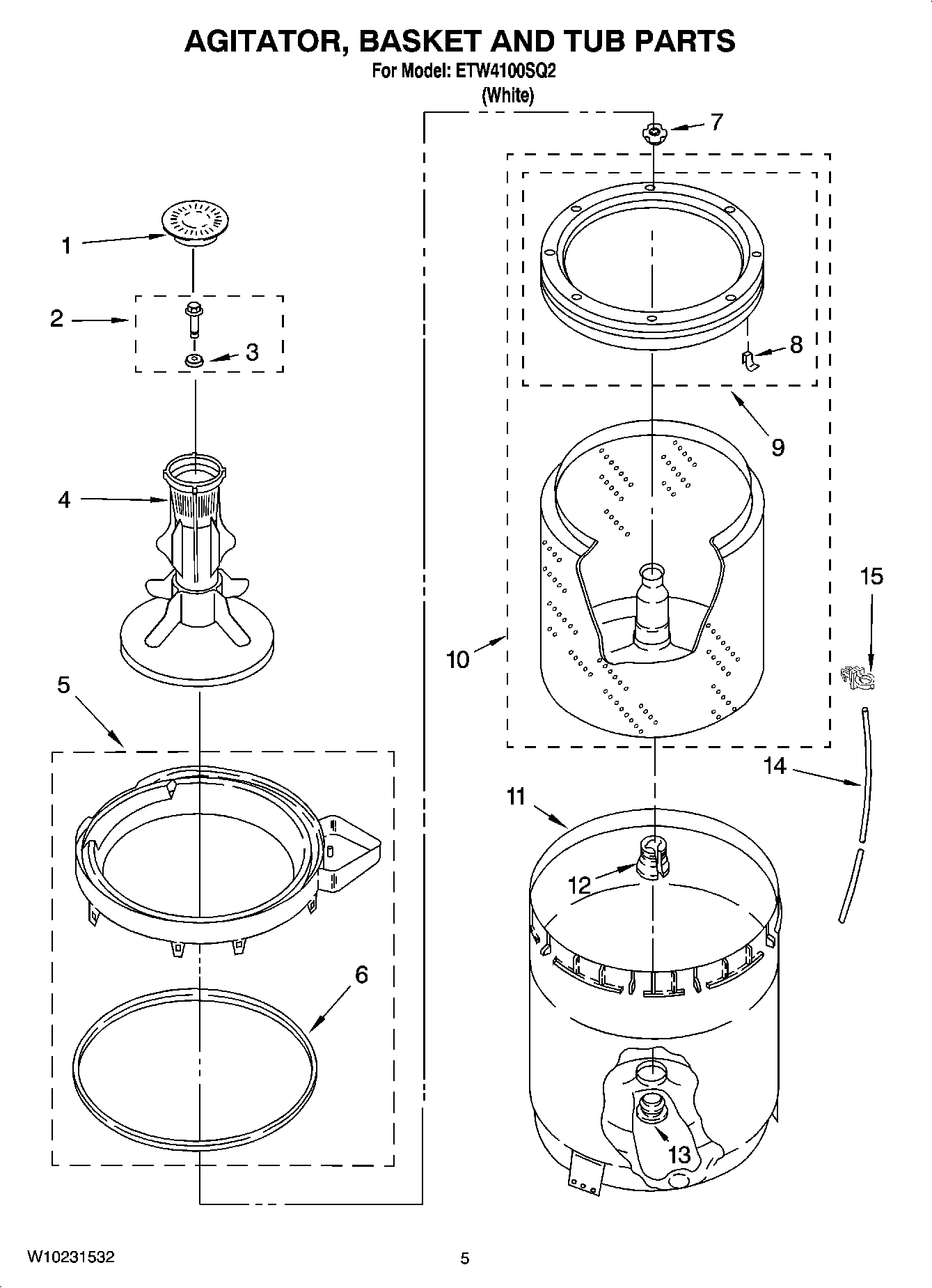 03 - AGITATOR, BASKET AND TUB PARTS