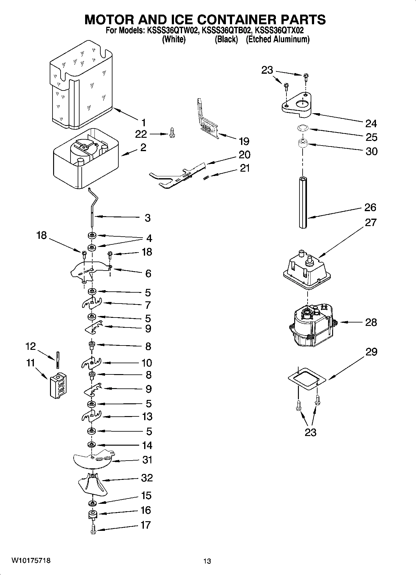 09 - MOTOR AND ICE CONTAINER PARTS