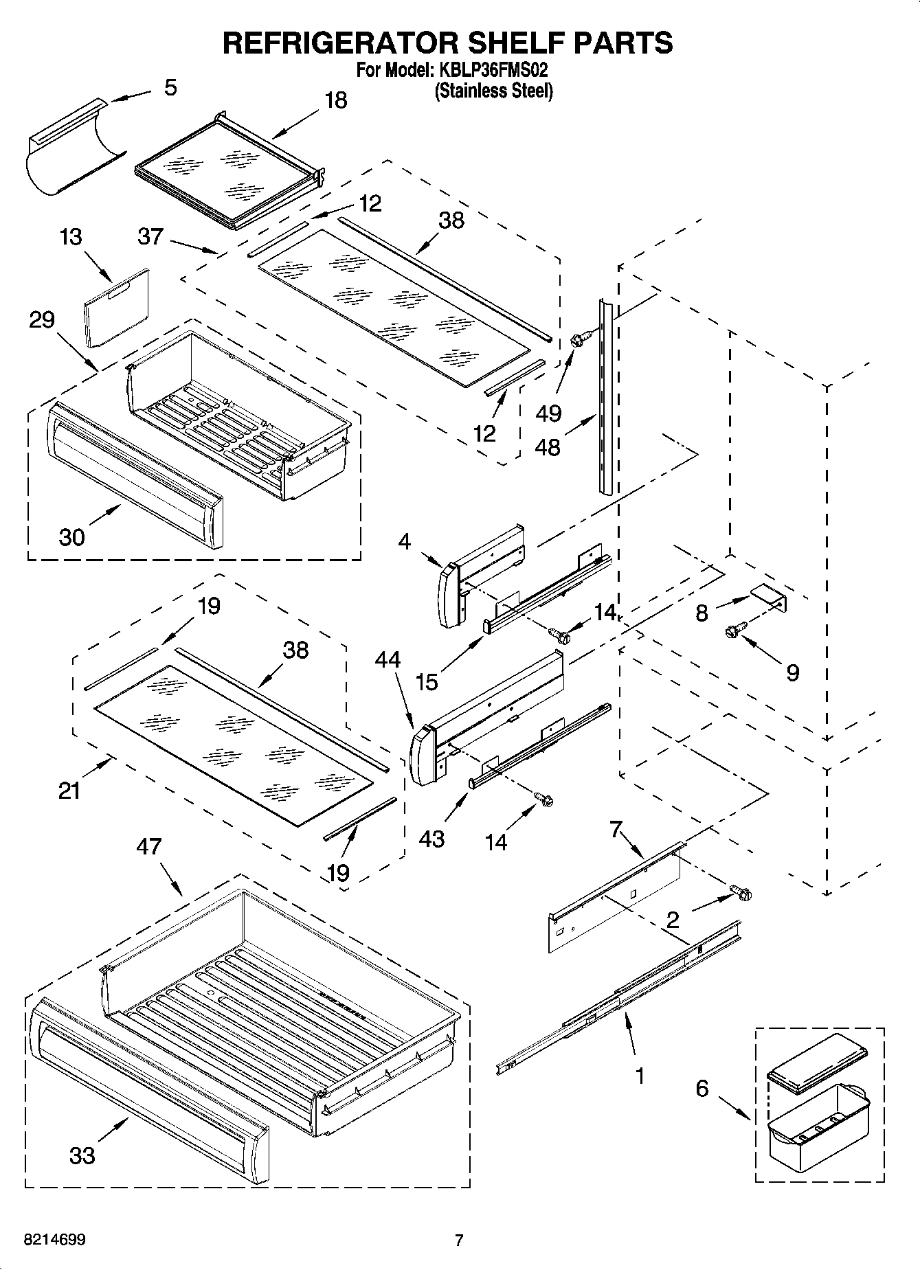 05 - REFRIGERATOR SHELF PARTS